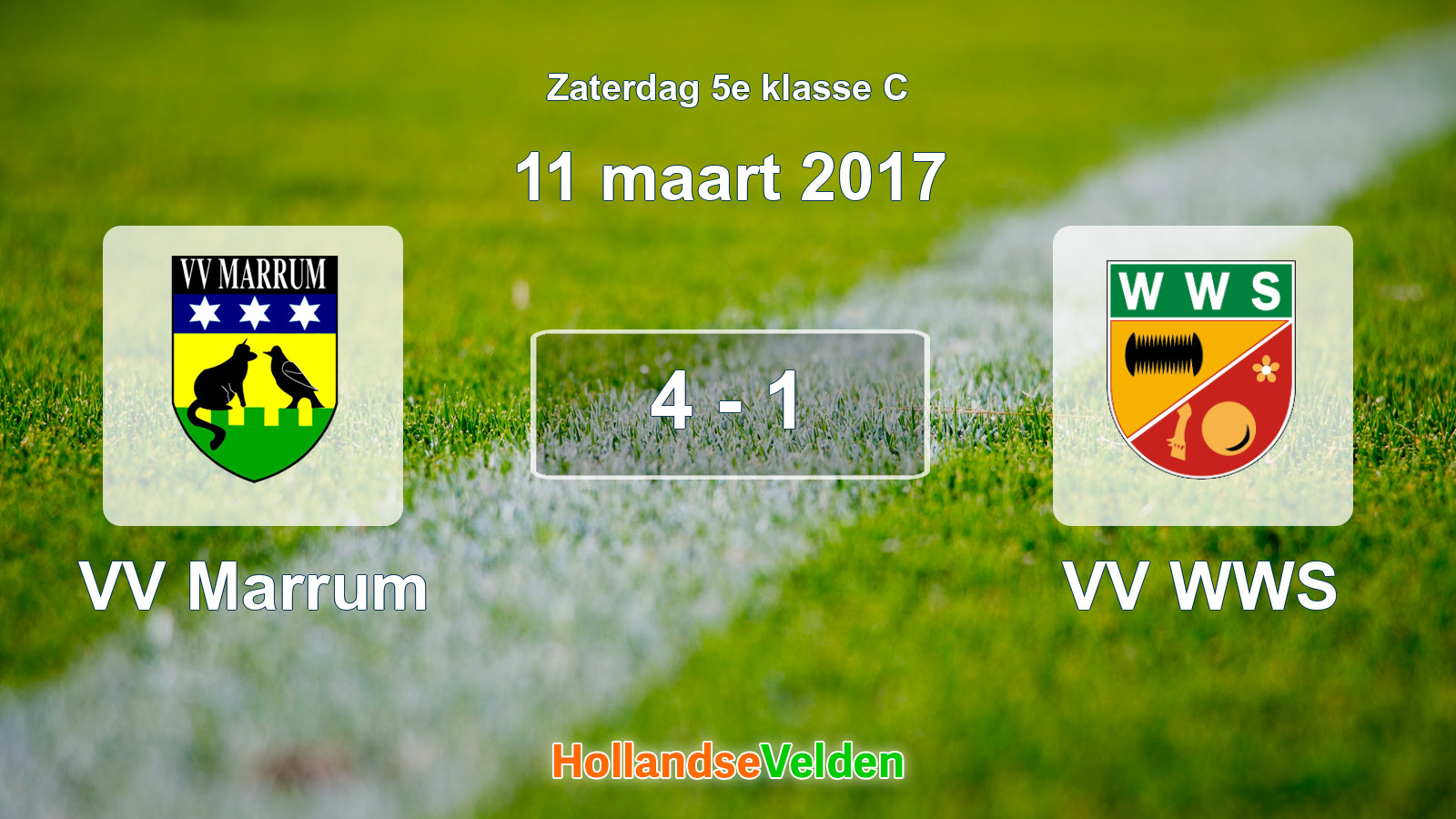 Gespeelde wedstrijd: VV Marrum - VV WWS 4 - 1 (11 maart 2017)
