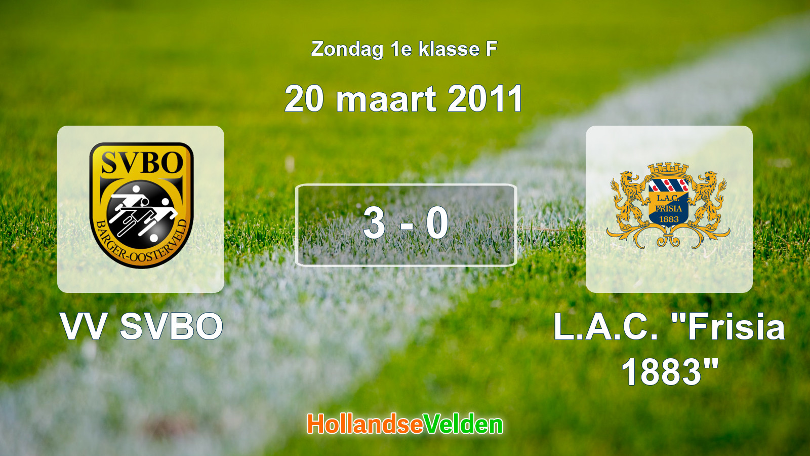 Gespeelde wedstrijd: VV SVBO - L.A.C. 