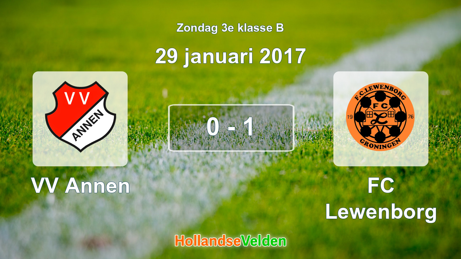 Gespeelde wedstrijd: VV Annen - FC Lewenborg 0 - 1 (29 januari 2017)