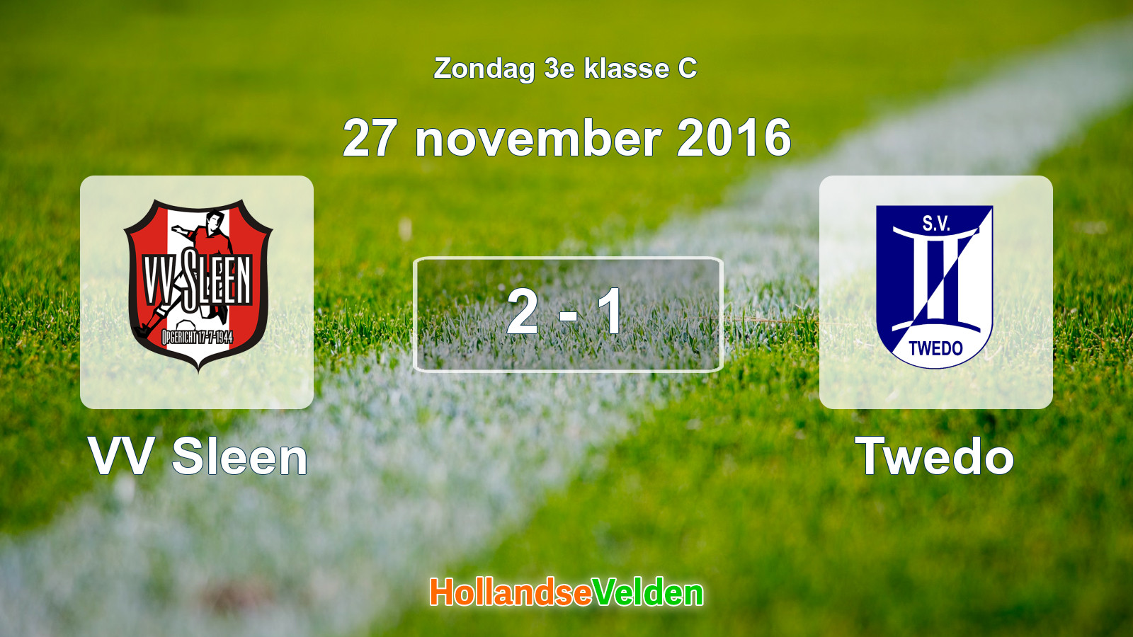 Gespeelde wedstrijd: VV Sleen - Twedo 2 - 1 (27 november 2016)