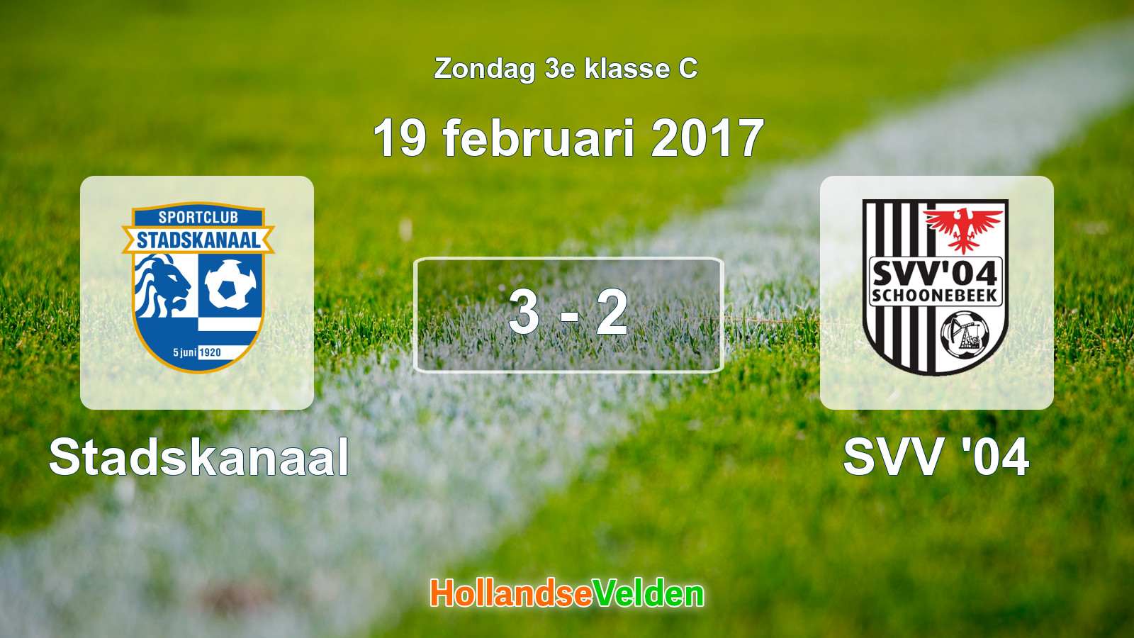 Gespeelde wedstrijd: Stadskanaal - SVV '04 3 - 2 (19 februari 2017)