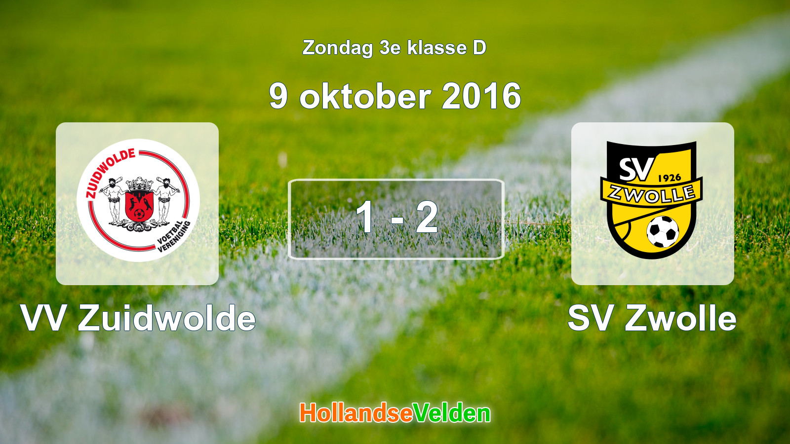 Gespeelde wedstrijd: VV Zuidwolde - SV Zwolle 1 - 2 (9 oktober 2016)