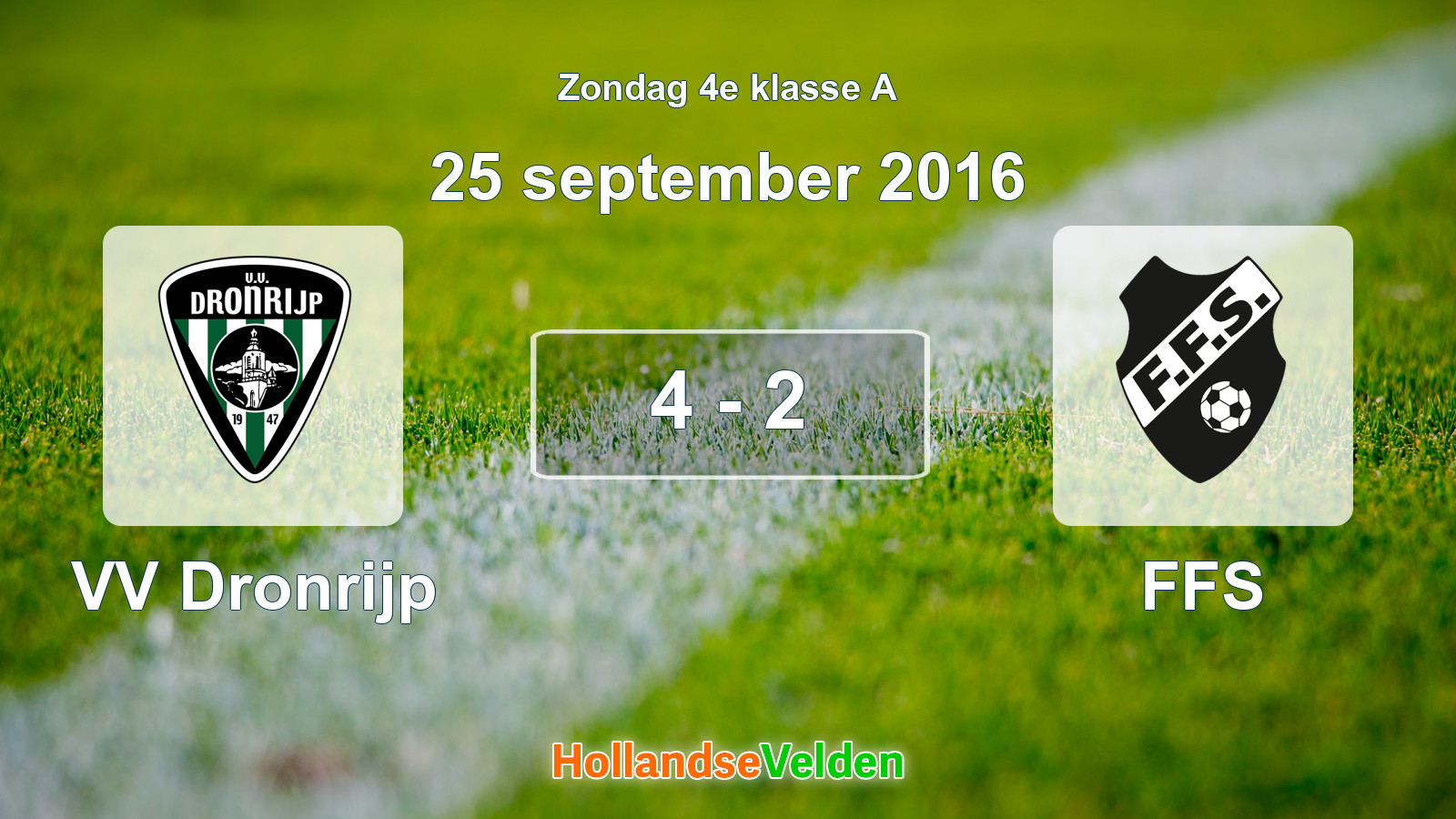Gespeelde wedstrijd: VV Dronrijp - FFS 4 - 2 (25 september 2016)