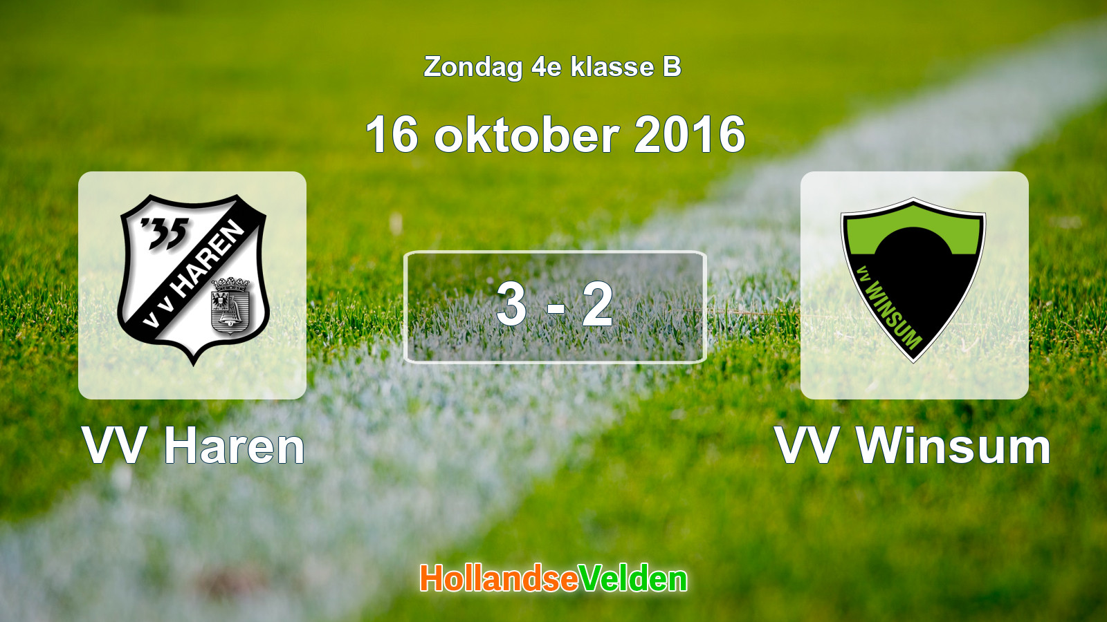 Gespeelde wedstrijd: VV Haren - VV Winsum 3 - 2 (16 oktober 2016)