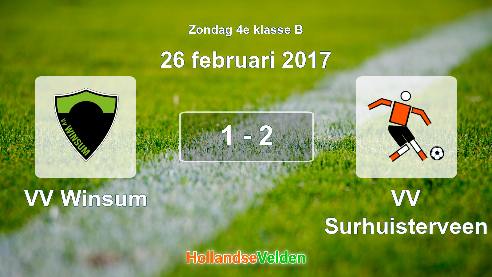Gespeelde wedstrijd: VV Winsum - VV Surhuisterveen 1 - 2 (26 februari 2017)