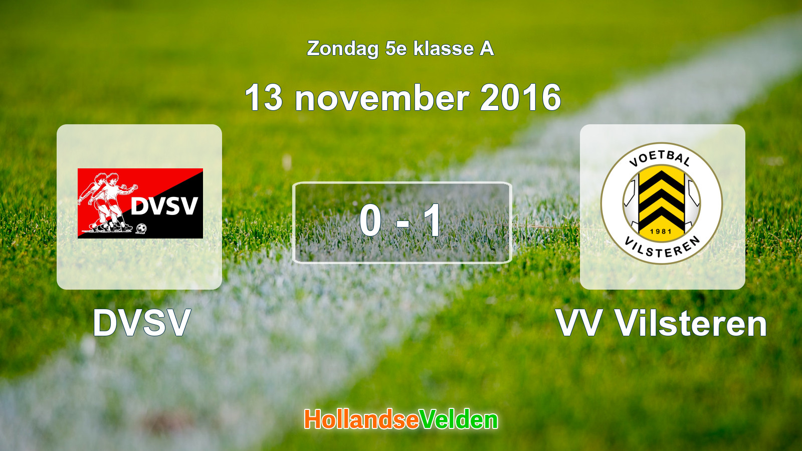 Gespeelde wedstrijd: DVSV - VV Vilsteren 0 - 1 (13 november 2016)