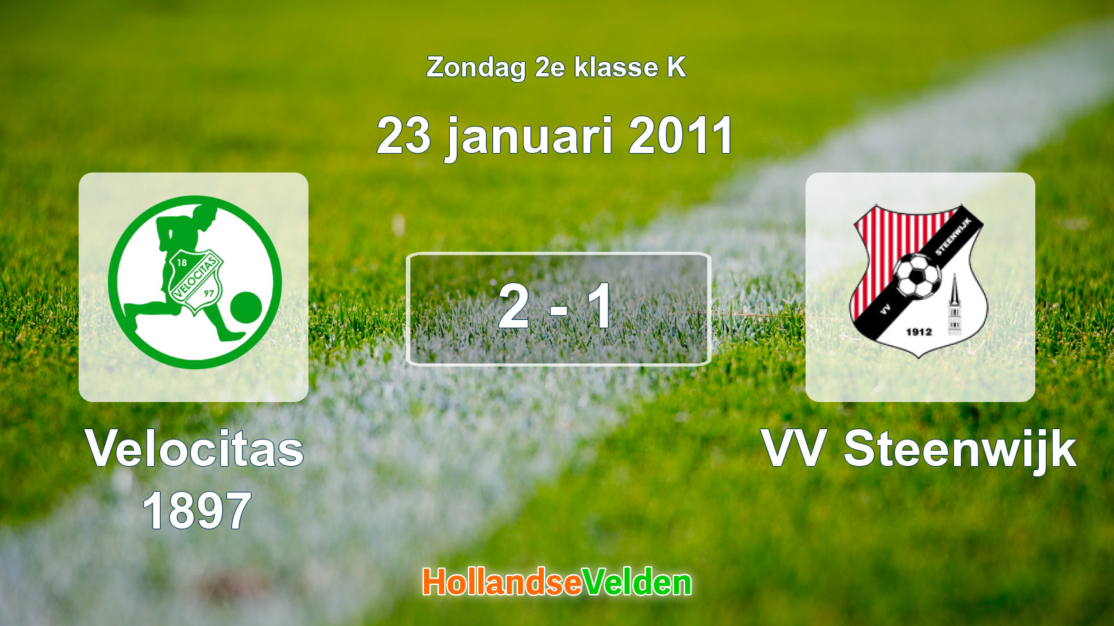 Gespeelde wedstrijd: Velocitas 1897 - VV Steenwijk 2 - 1 (23 januari 2011)