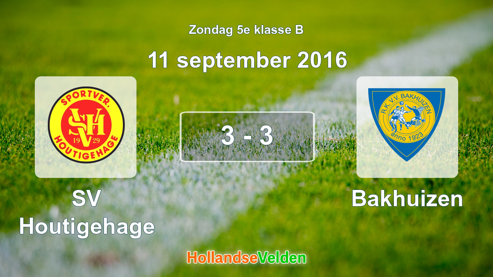 Gespeelde wedstrijd: SV Houtigehage - Bakhuizen 3 - 3 (11 september 2016)