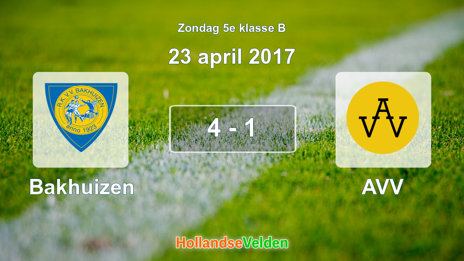 Gespeelde wedstrijd: Bakhuizen - AVV 4 - 1 (23 april 2017)