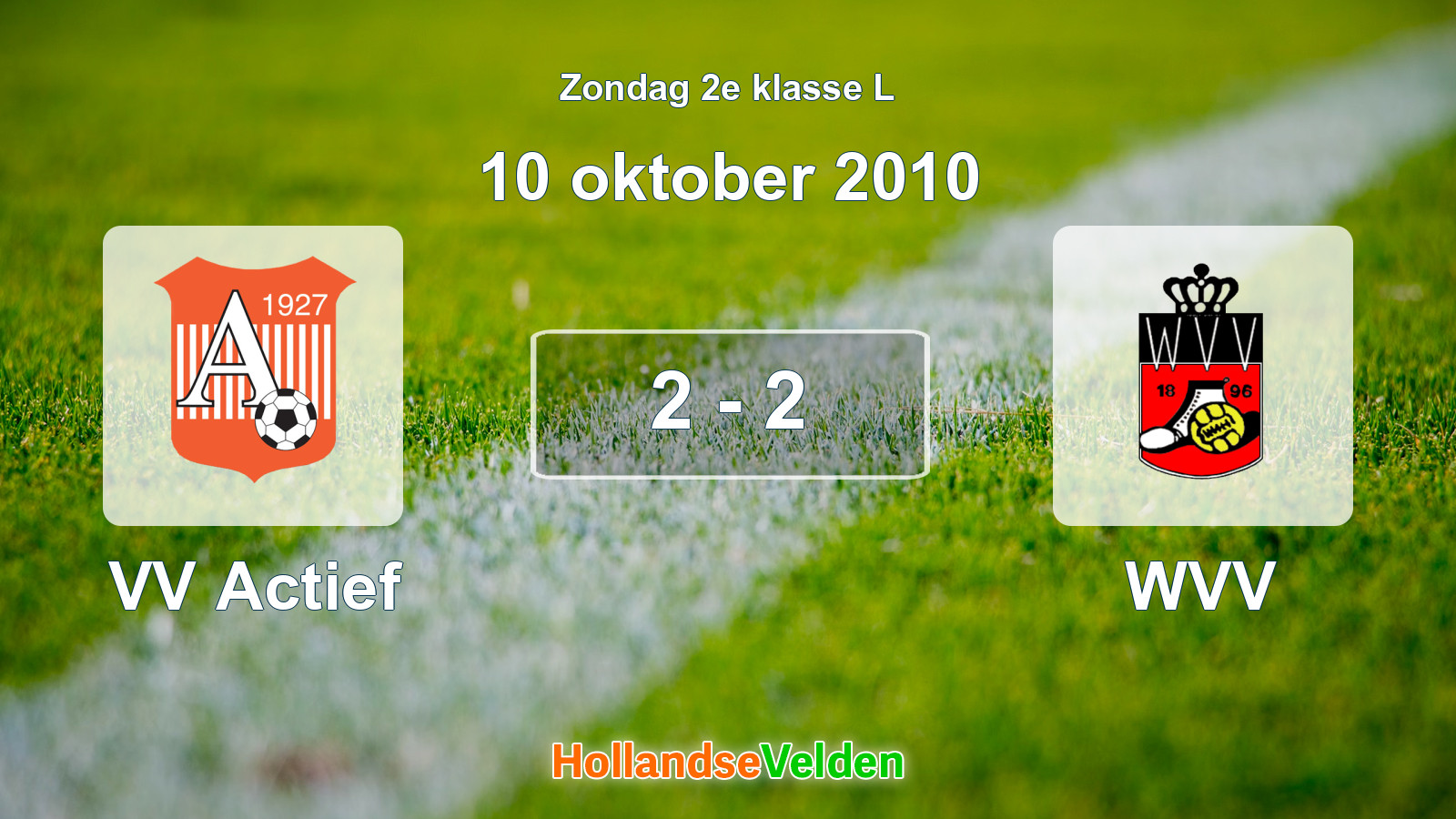 Gespeelde wedstrijd: VV Actief - WVV 2 - 2 (10 oktober 2010)