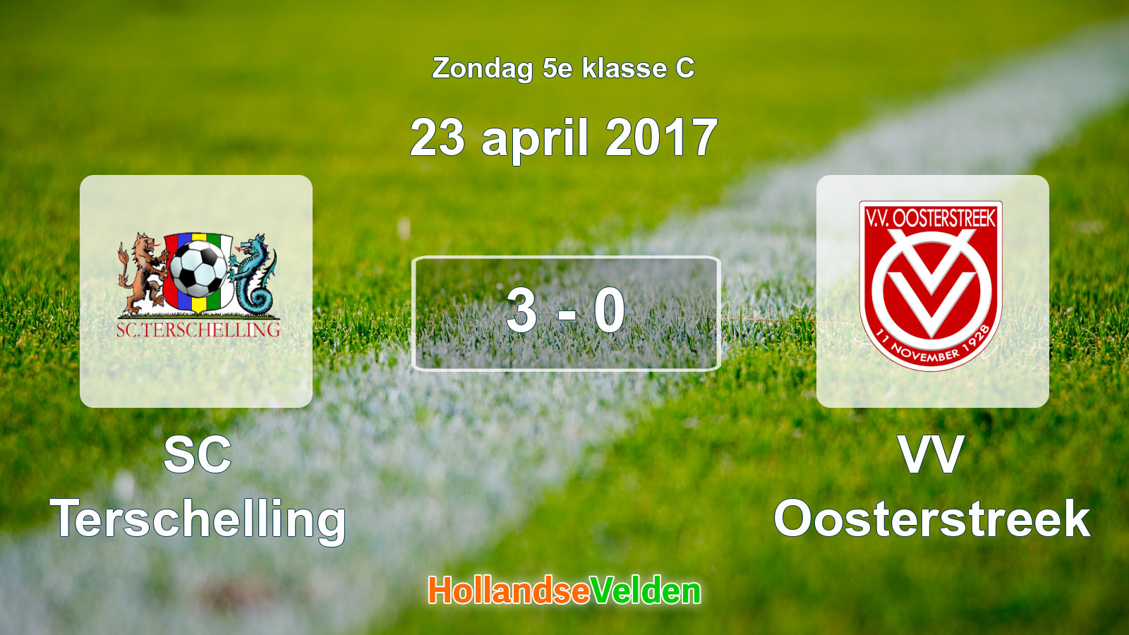 Gespeelde wedstrijd: SC Terschelling - VV Oosterstreek 3 - 0 (23 april 2017)