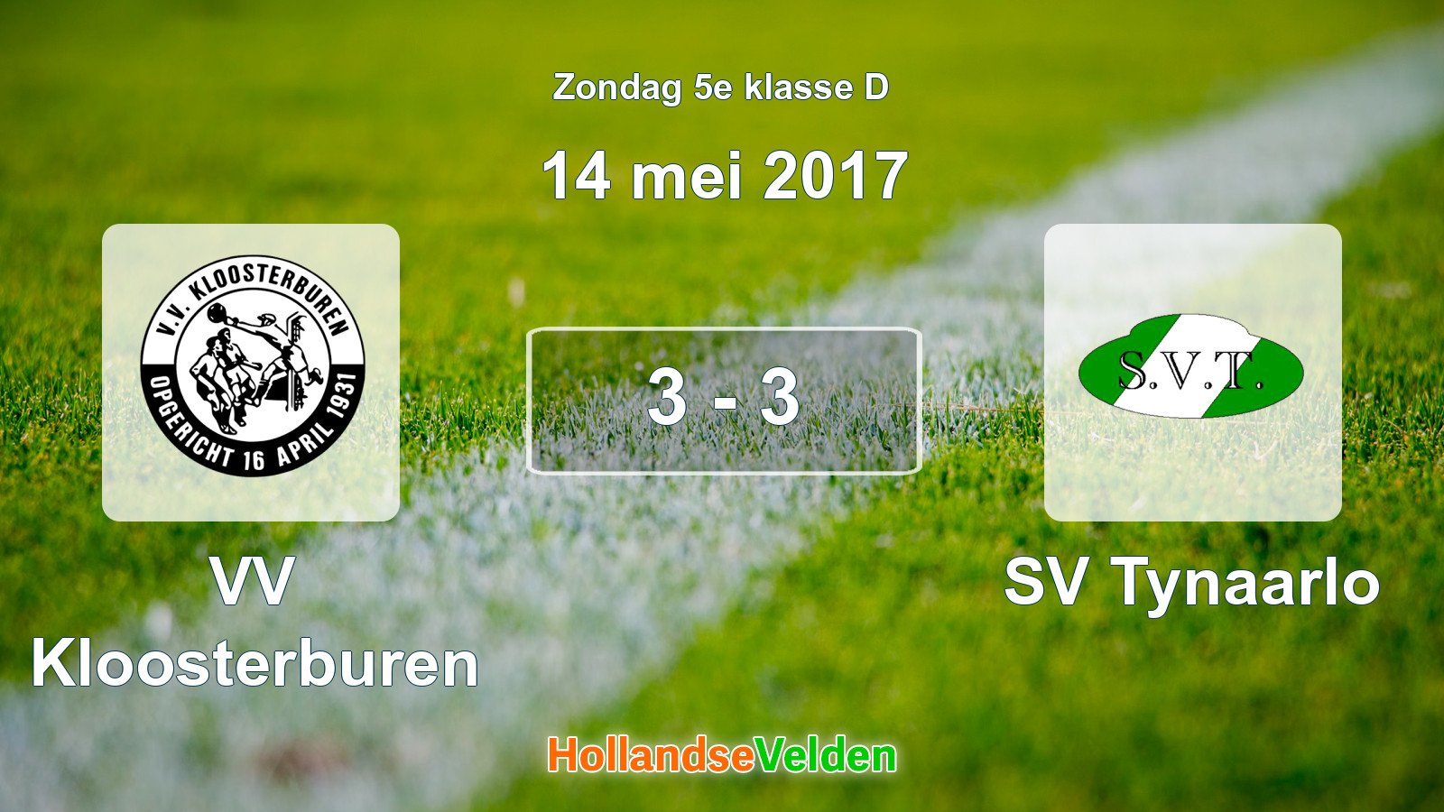 Gespeelde wedstrijd: VV Kloosterburen - SV Tynaarlo 3 - 3 (14 mei 2017)