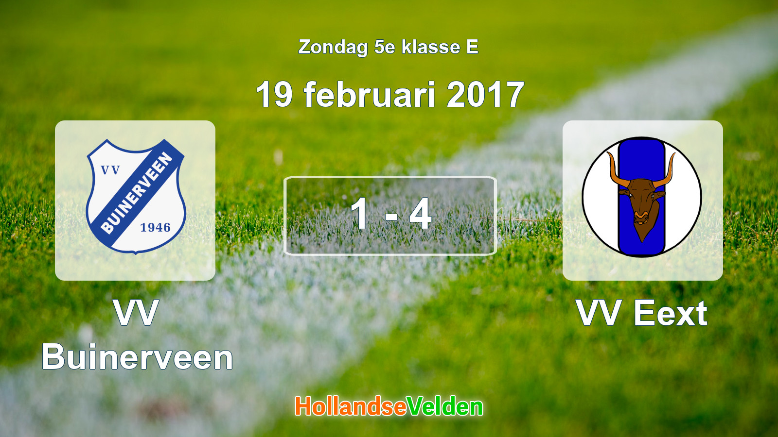 Gespeelde wedstrijd: VV Buinerveen - VV Eext 1 - 4 (19 februari 2017)