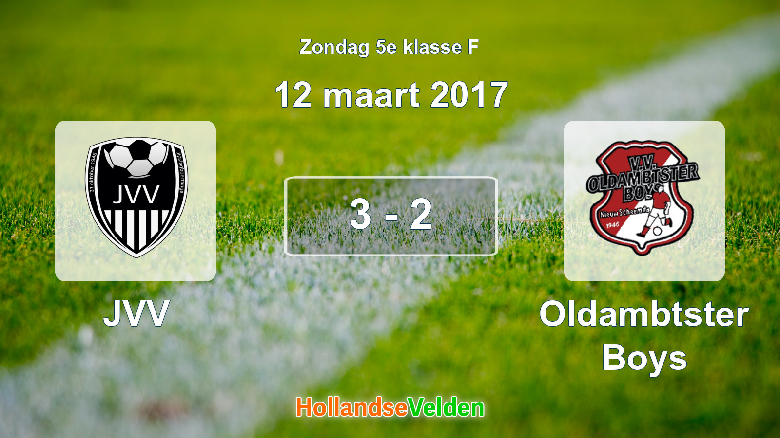 Gespeelde wedstrijd: JVV - Oldambtster Boys 3 - 2 (12 maart 2017)