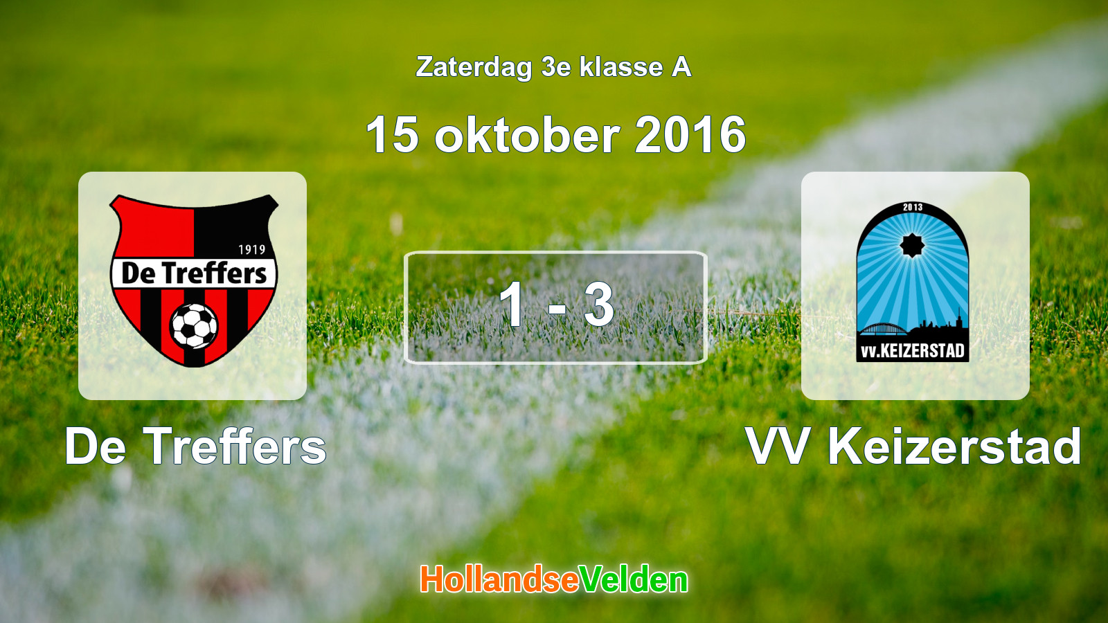 Gespeelde wedstrijd: De Treffers - VV Keizerstad 1 - 3 (15 oktober 2016)