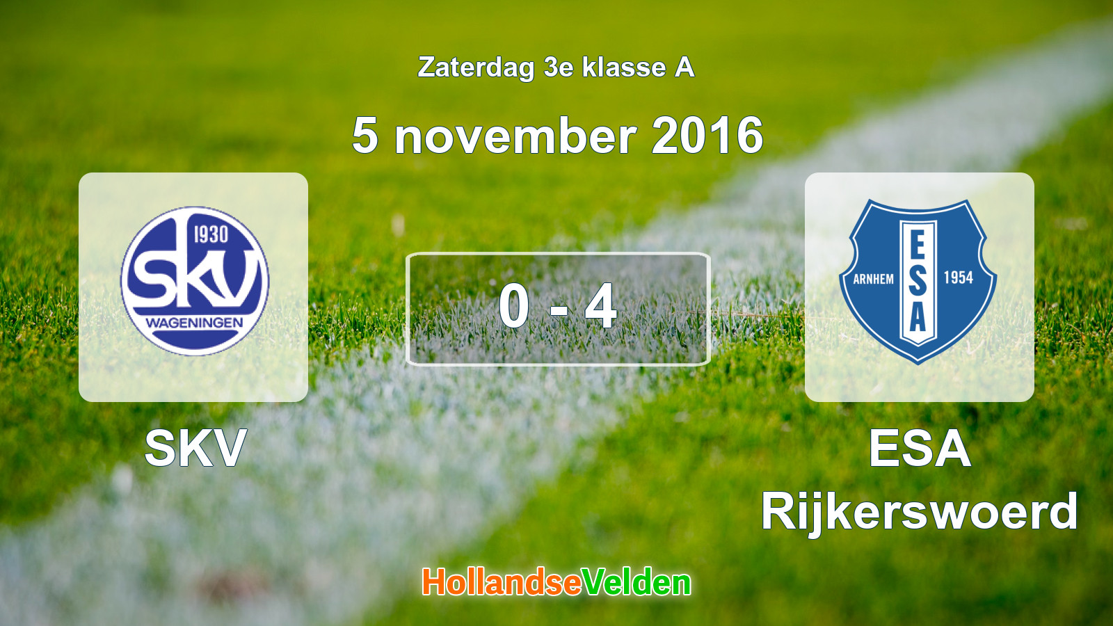 Gespeelde wedstrijd: SKV - ESA Rijkerswoerd 0 - 4 (5 november 2016)