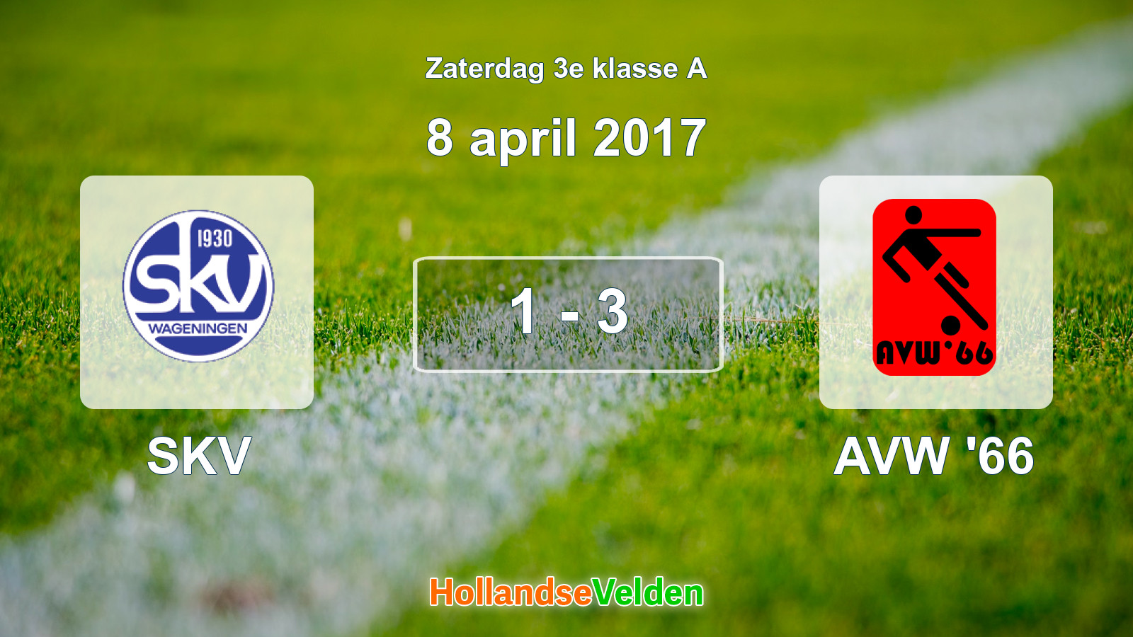 Gespeelde wedstrijd: SKV - AVW '66 1 - 3 (8 april 2017)