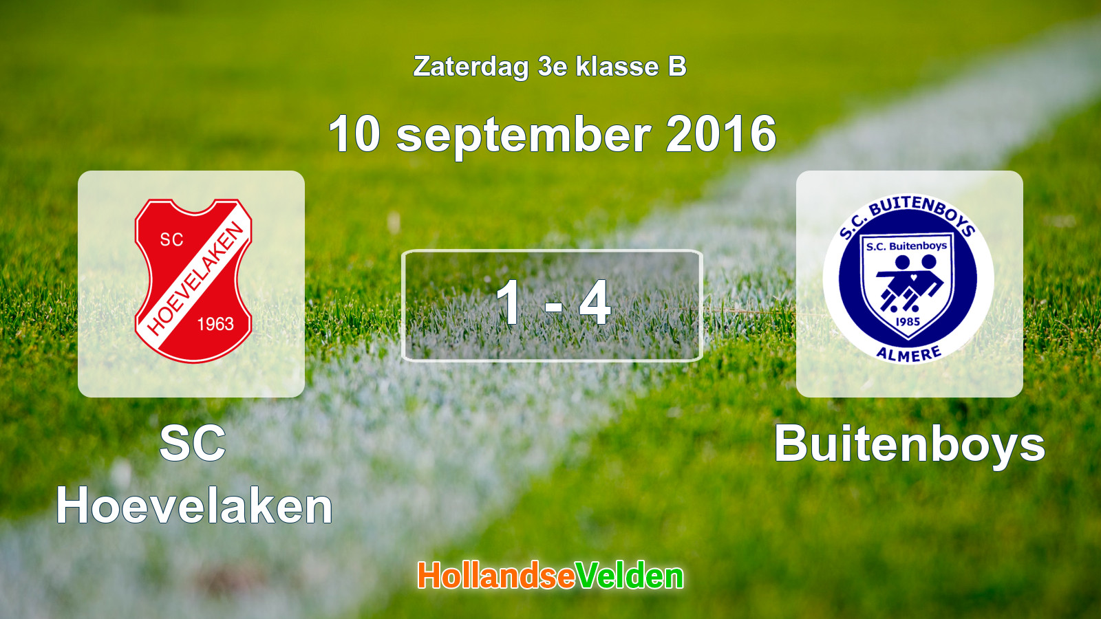 Gespeelde wedstrijd: SC Hoevelaken - Buitenboys 1 - 4 (10 september 2016)
