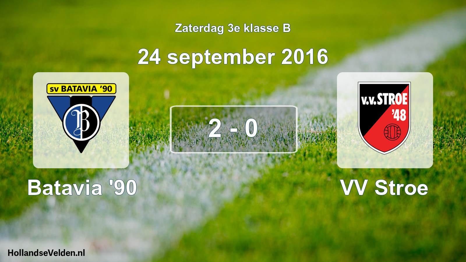 Gespeelde wedstrijd: Batavia '90 - VV Stroe 2 - 0 (24 september 2016)