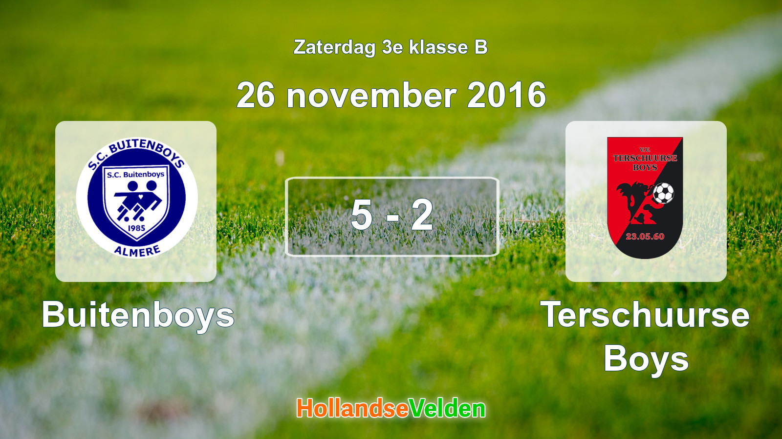 Gespeelde wedstrijd: Buitenboys - Terschuurse Boys 5 - 2 (26 november 2016)