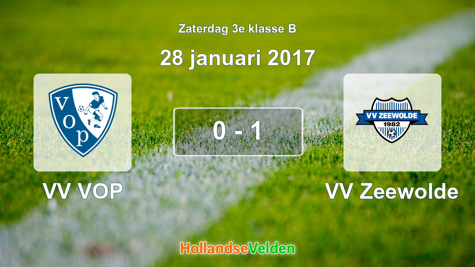 Gespeelde wedstrijd: VV VOP - VV Zeewolde 0 - 1 (28 januari 2017)