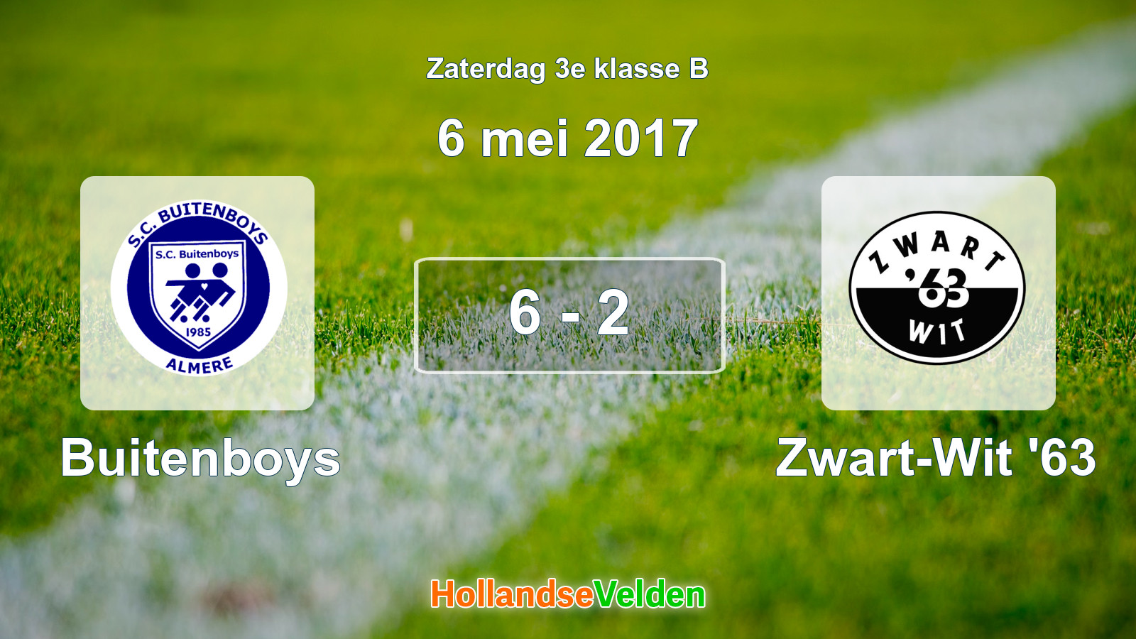 Gespeelde wedstrijd: Buitenboys - Zwart-Wit '63 6 - 2 (6 mei 2017)