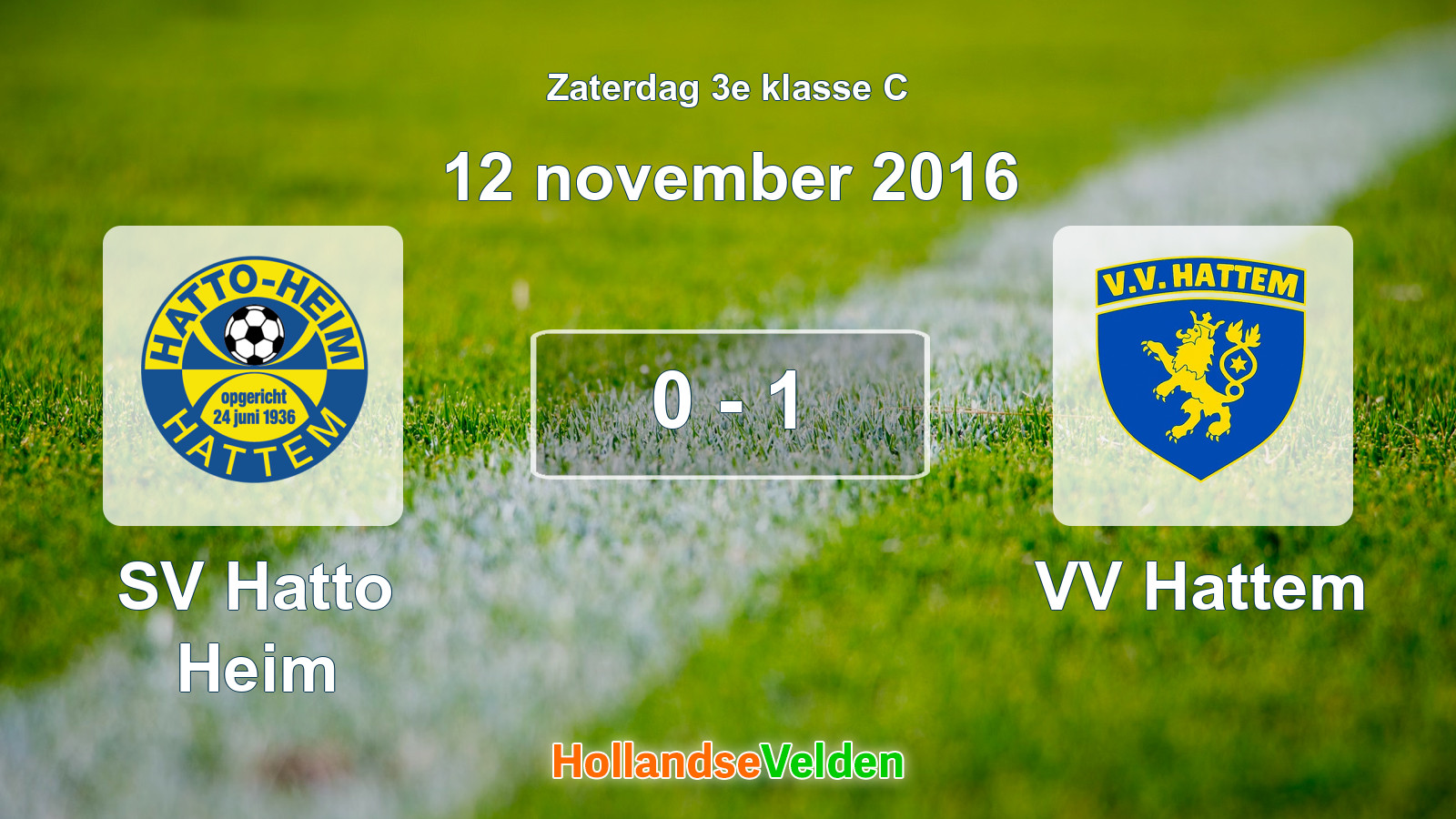 Gespeelde wedstrijd: SV Hatto Heim - VV Hattem 0 - 1 (12 november 2016)