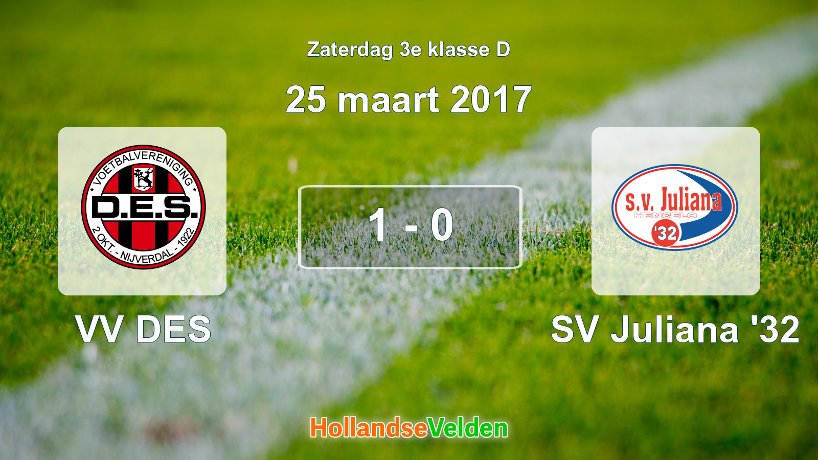 Gespeelde wedstrijd: VV DES - SV Juliana '32 1 - 0 (25 maart 2017)