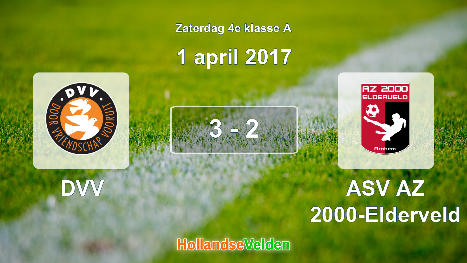 Gespeelde wedstrijd: DVV - ASV AZ 2000-Elderveld 3 - 2 (1 april 2017)