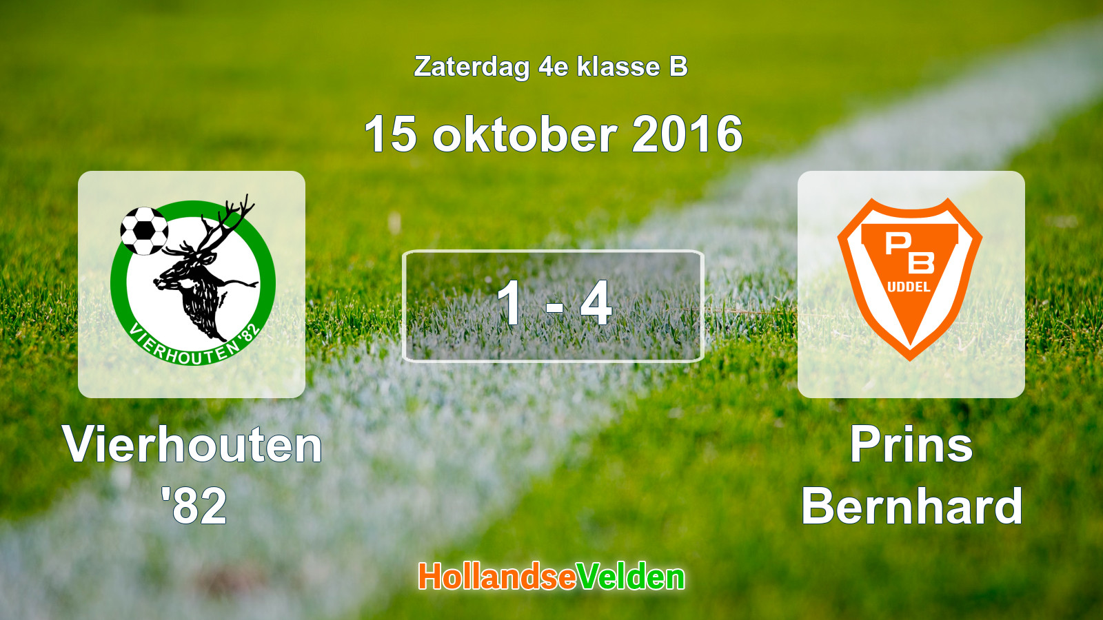Gespeelde wedstrijd: Vierhouten '82 - Prins Bernhard 1 - 4 (15 oktober 2016)