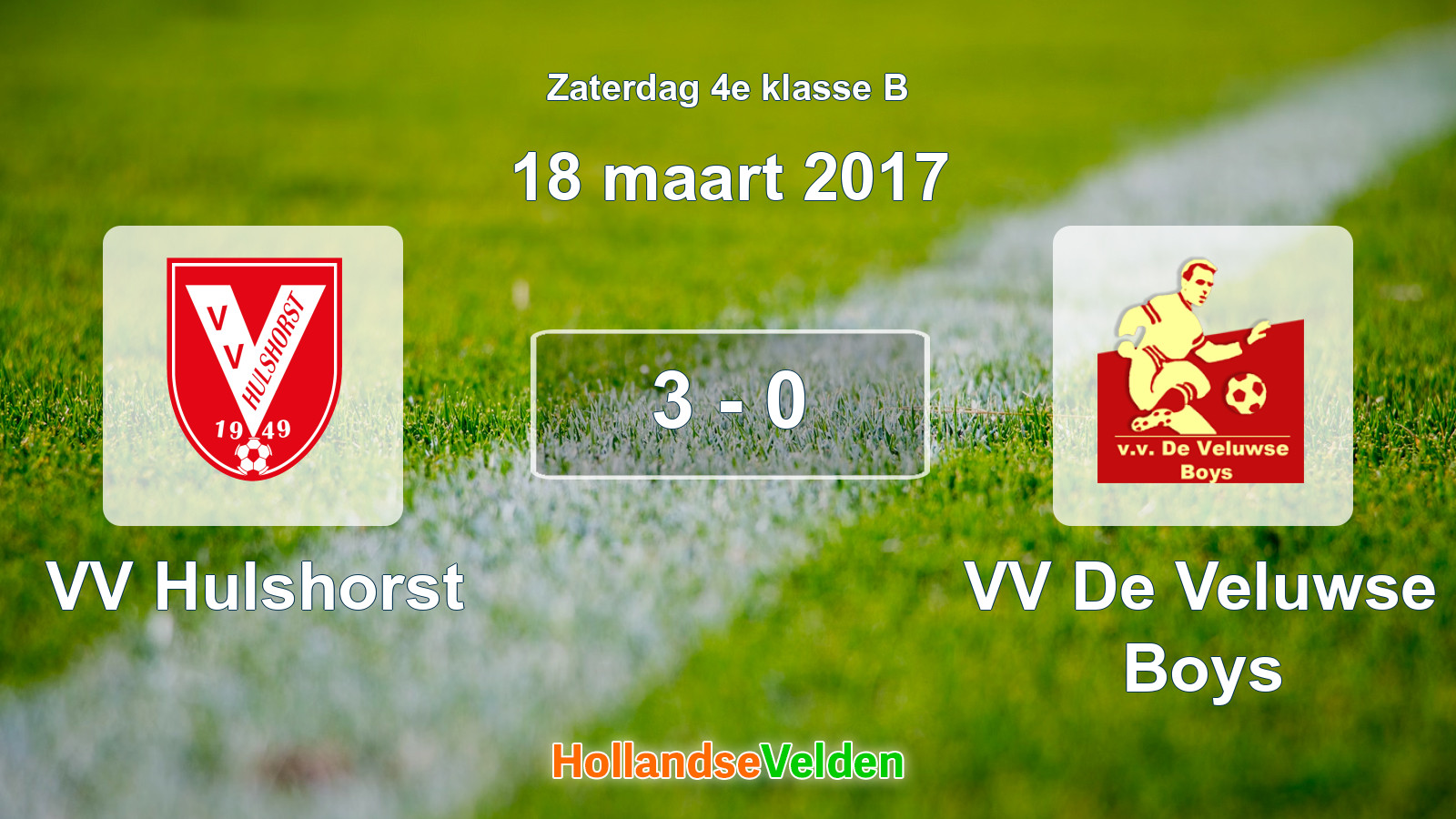 Gespeelde wedstrijd: VV Hulshorst - VV De Veluwse Boys 3 - 0 (18 maart 2017)