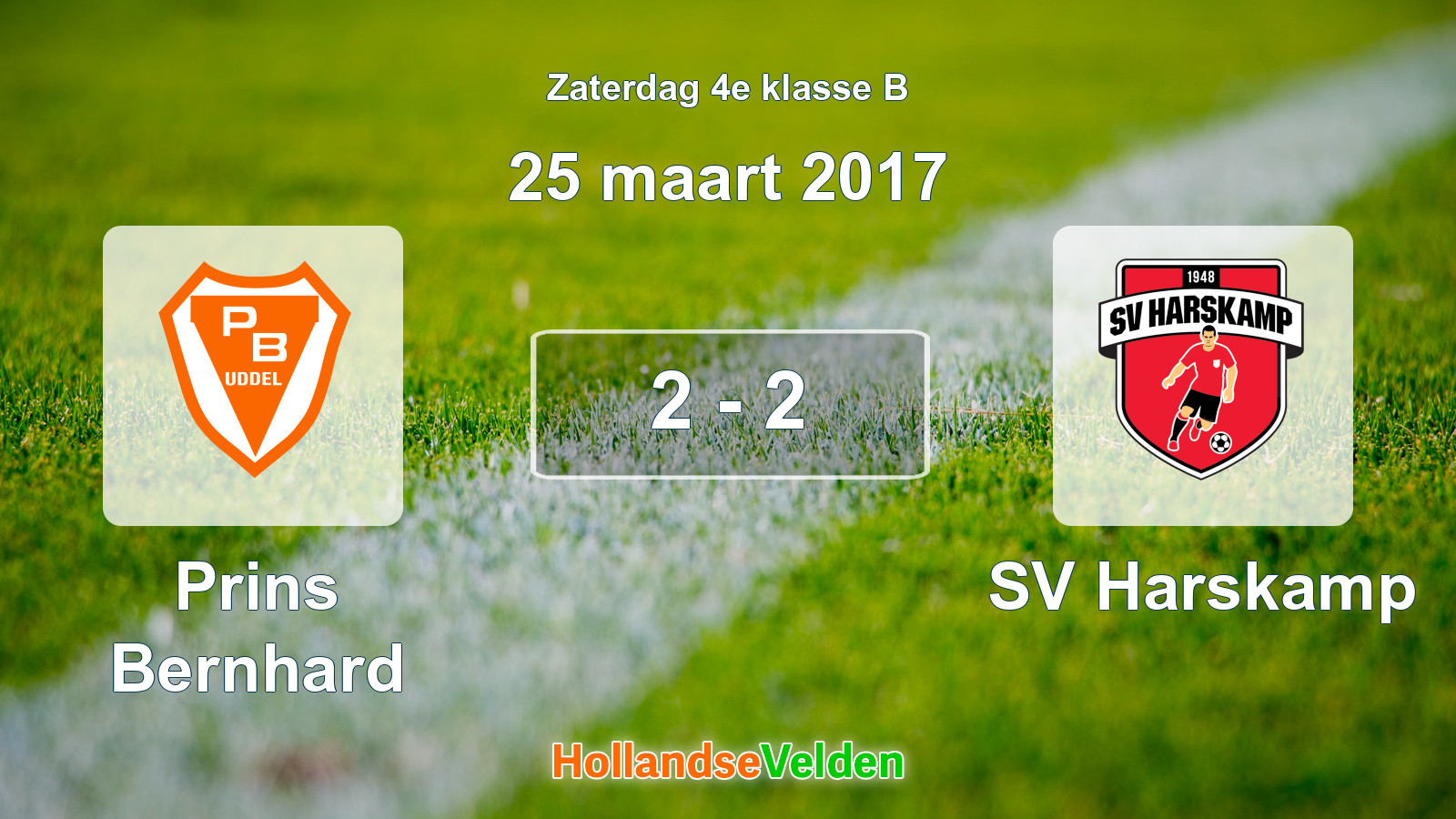 Gespeelde wedstrijd: Prins Bernhard - SV Harskamp 2 - 2 (25 maart 2017)