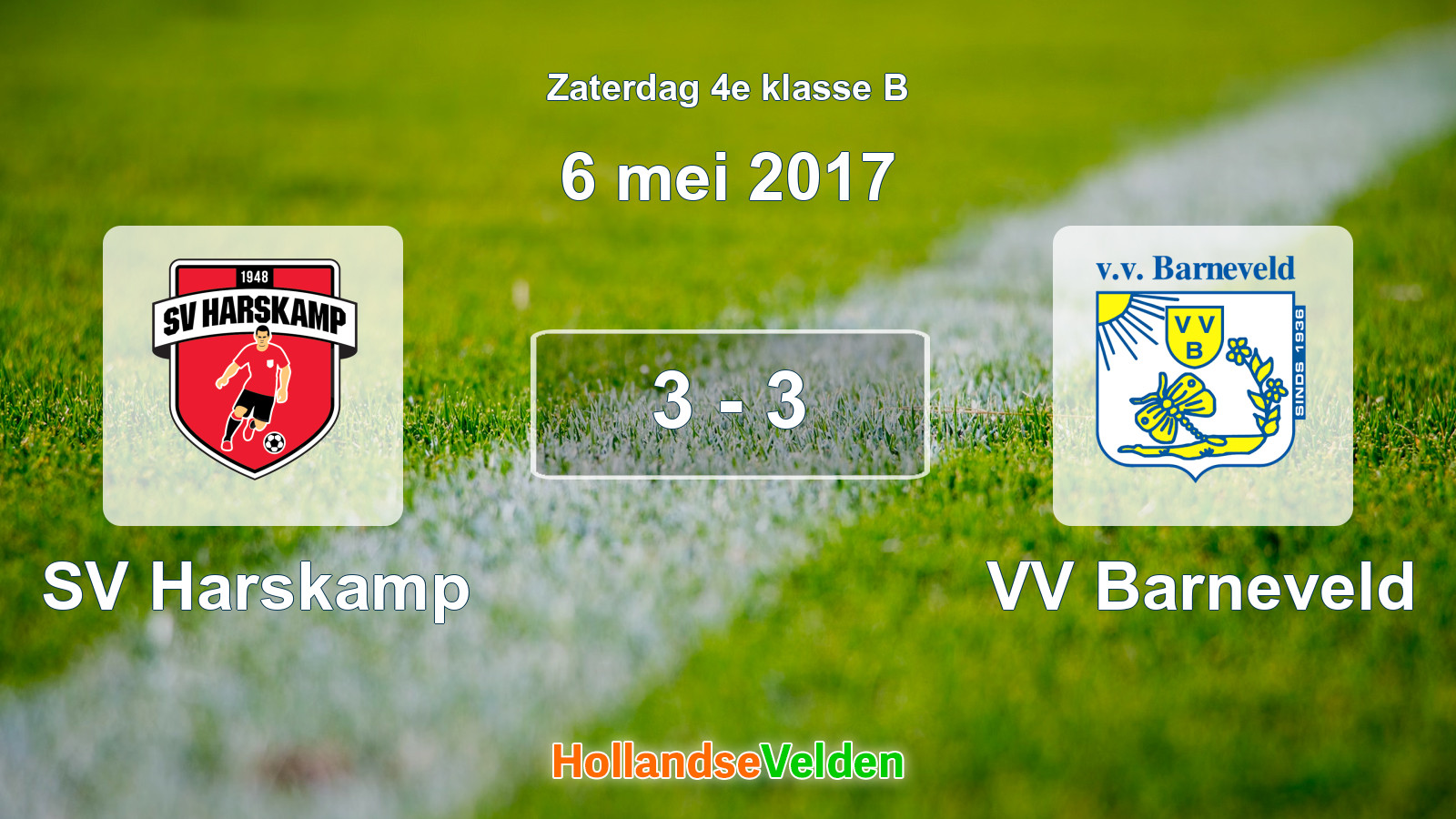 Gespeelde wedstrijd: SV Harskamp - VV Barneveld 3 - 3 (6 mei 2017)