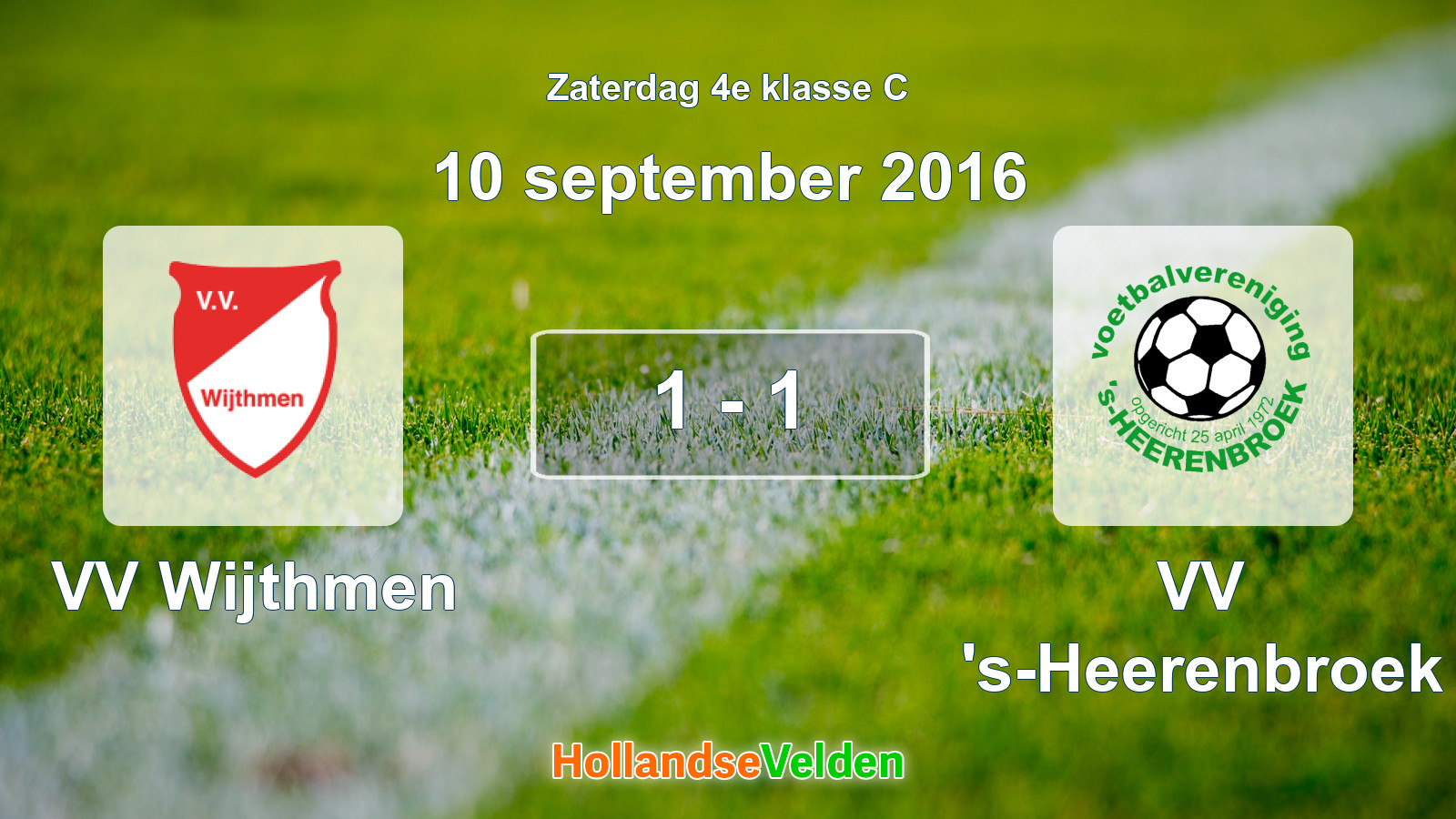 Gespeelde wedstrijd: VV Wijthmen - VV 's-Heerenbroek 1 - 1 (10 september 2016)