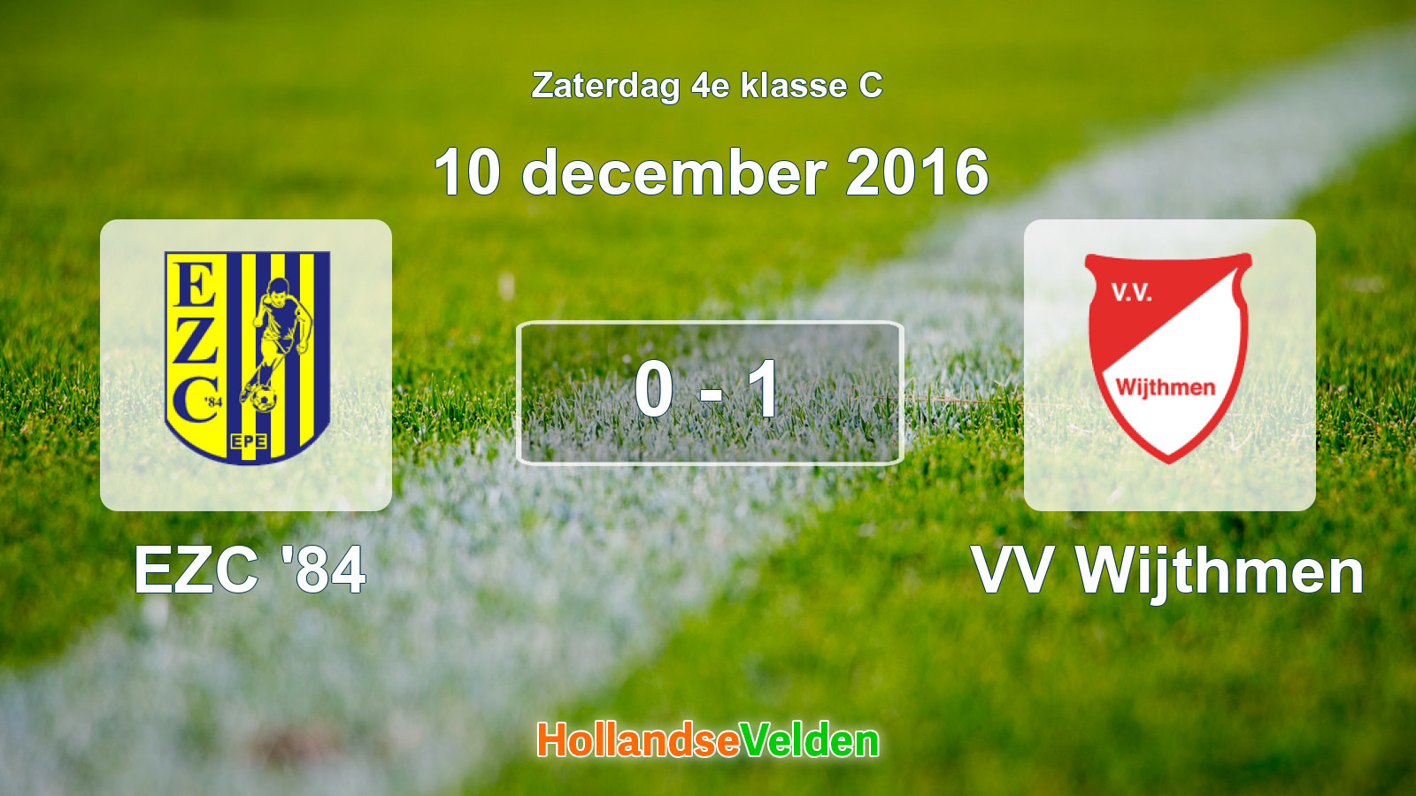 Gespeelde wedstrijd: EZC '84 - VV Wijthmen 0 - 1 (10 december 2016)