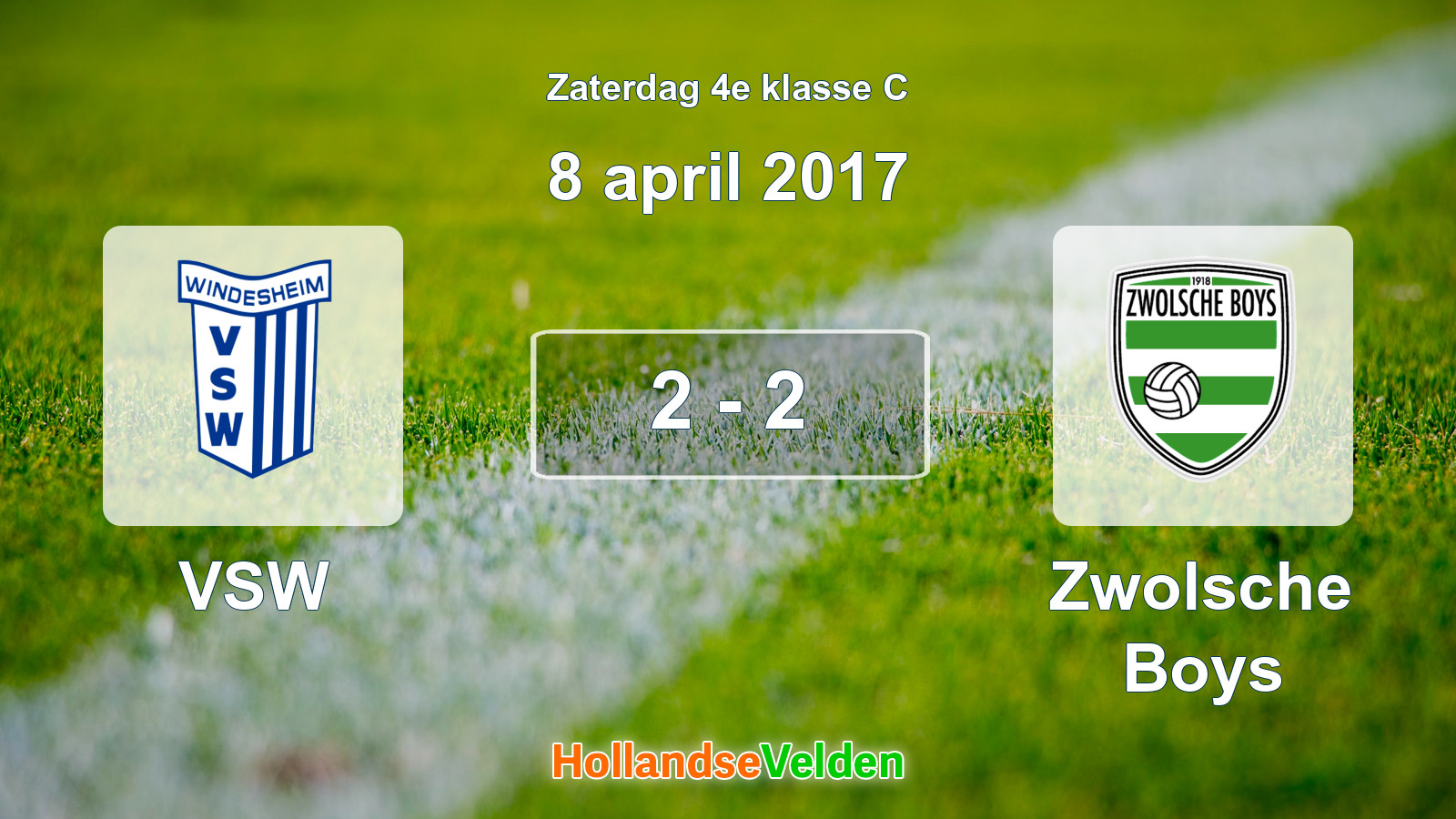 Gespeelde wedstrijd: VSW - Zwolsche Boys 2 - 2 (8 april 2017)