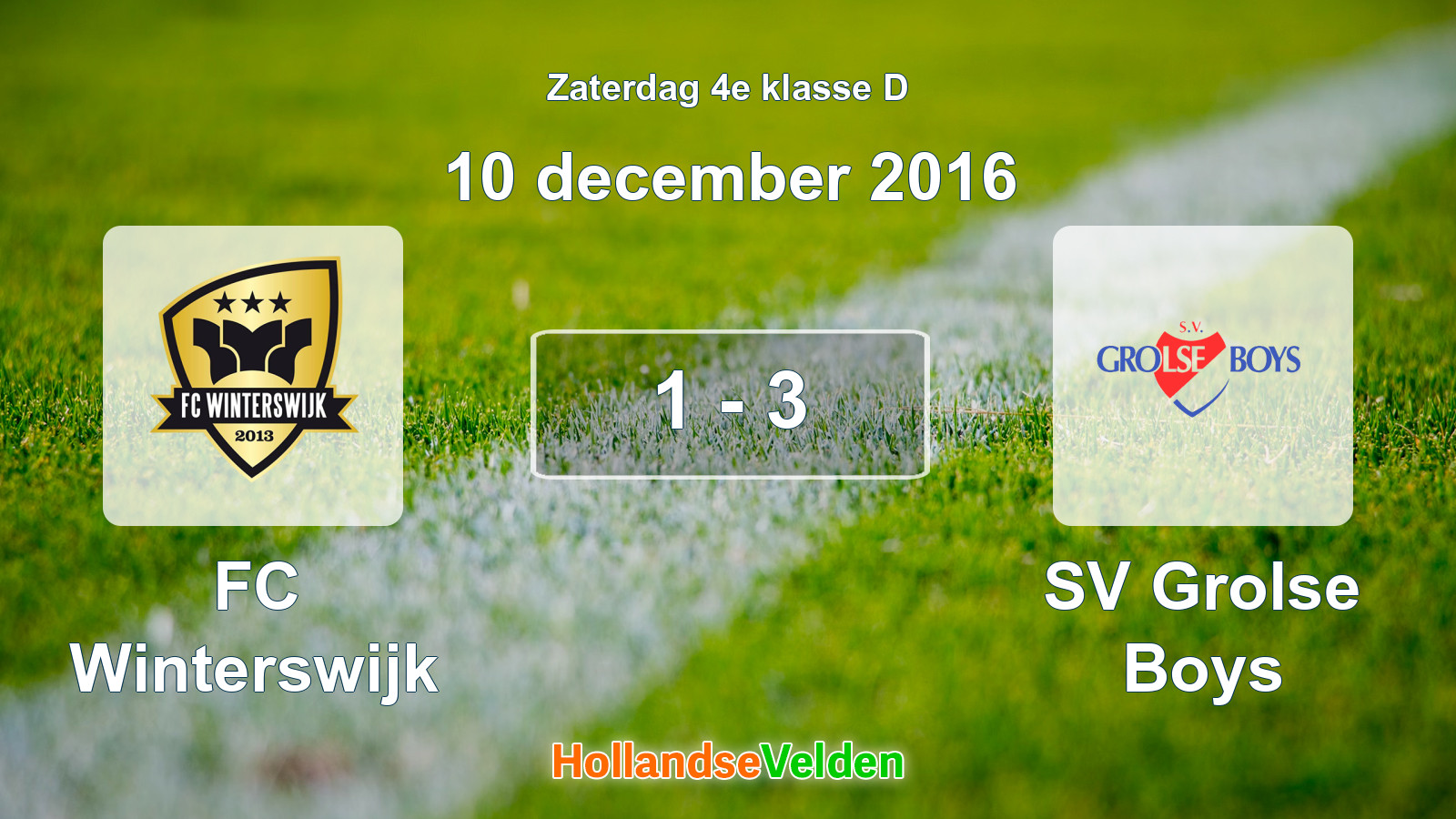 Gespeelde wedstrijd: FC Winterswijk - SV Grolse Boys 1 - 3 (10 december 2016)