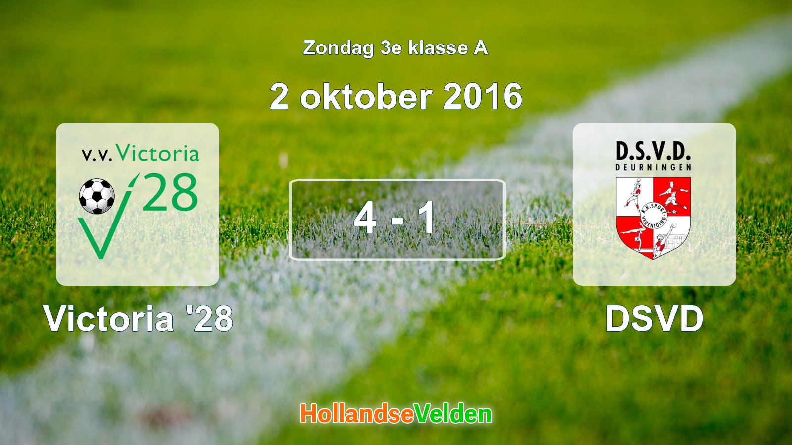 Gespeelde wedstrijd: Victoria '28 - DSVD 4 - 1 (2 oktober 2016)