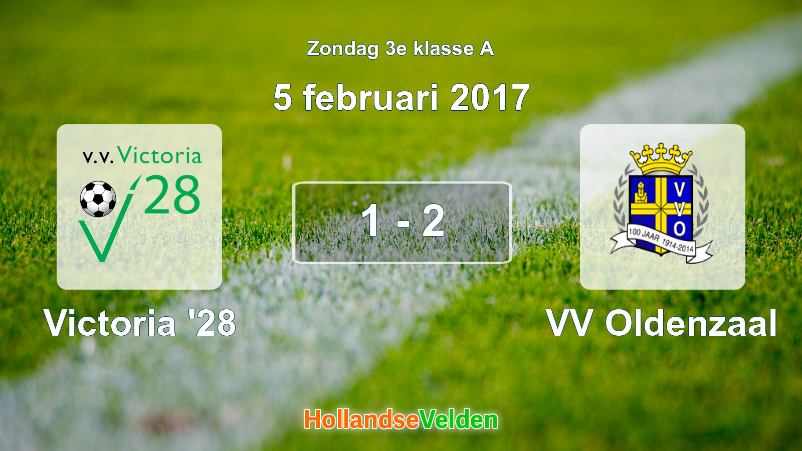 Gespeelde wedstrijd: Victoria '28 - VV Oldenzaal 1 - 2 (5 februari 2017)