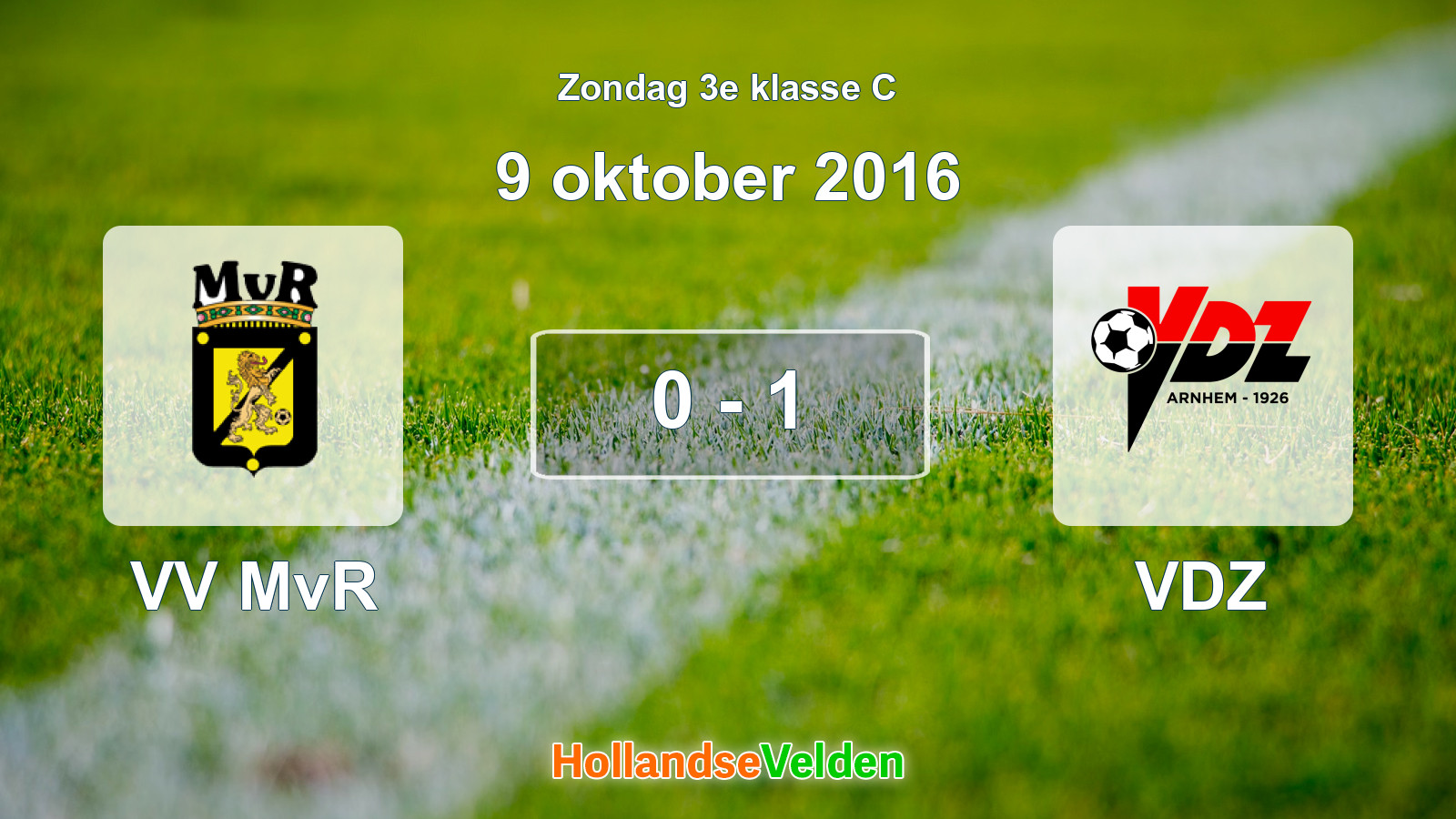 Gespeelde wedstrijd: VV MvR - VDZ 0 - 1 (9 oktober 2016)