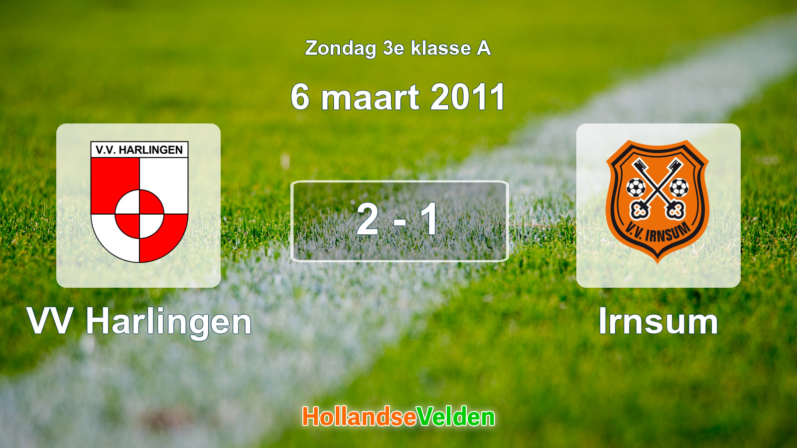 Gespeelde wedstrijd: VV Harlingen - Irnsum 2 - 1 (6 maart 2011)