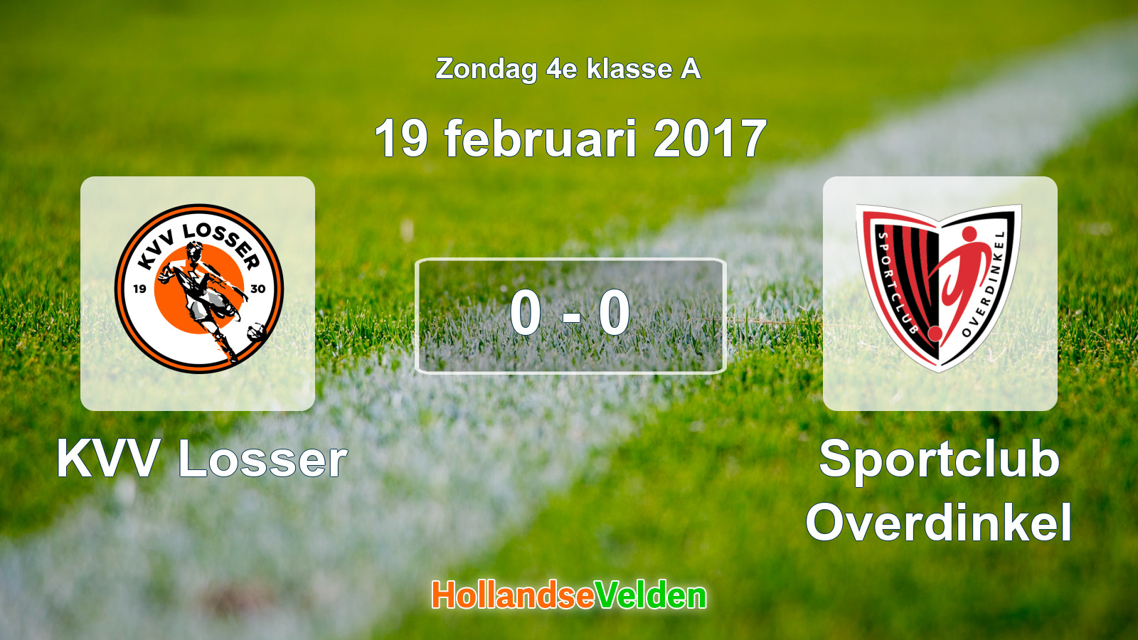 Gespeelde wedstrijd: KVV Losser - Sportclub Overdinkel 0 - 0 (19 februari 2017)