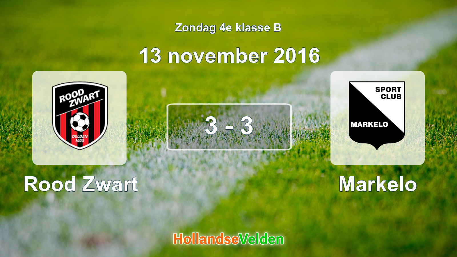 Gespeelde wedstrijd: Rood Zwart - Markelo 3 - 3 (13 november 2016)
