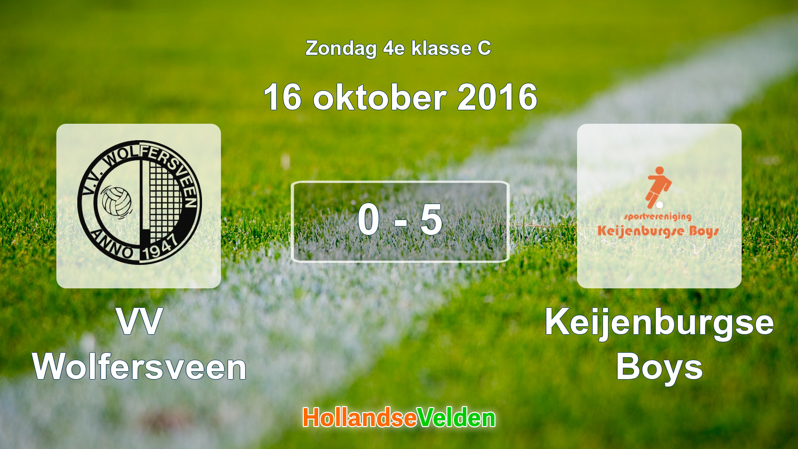 Gespeelde wedstrijd: VV Wolfersveen - Keijenburgse Boys 0 - 5 (16 oktober 2016)