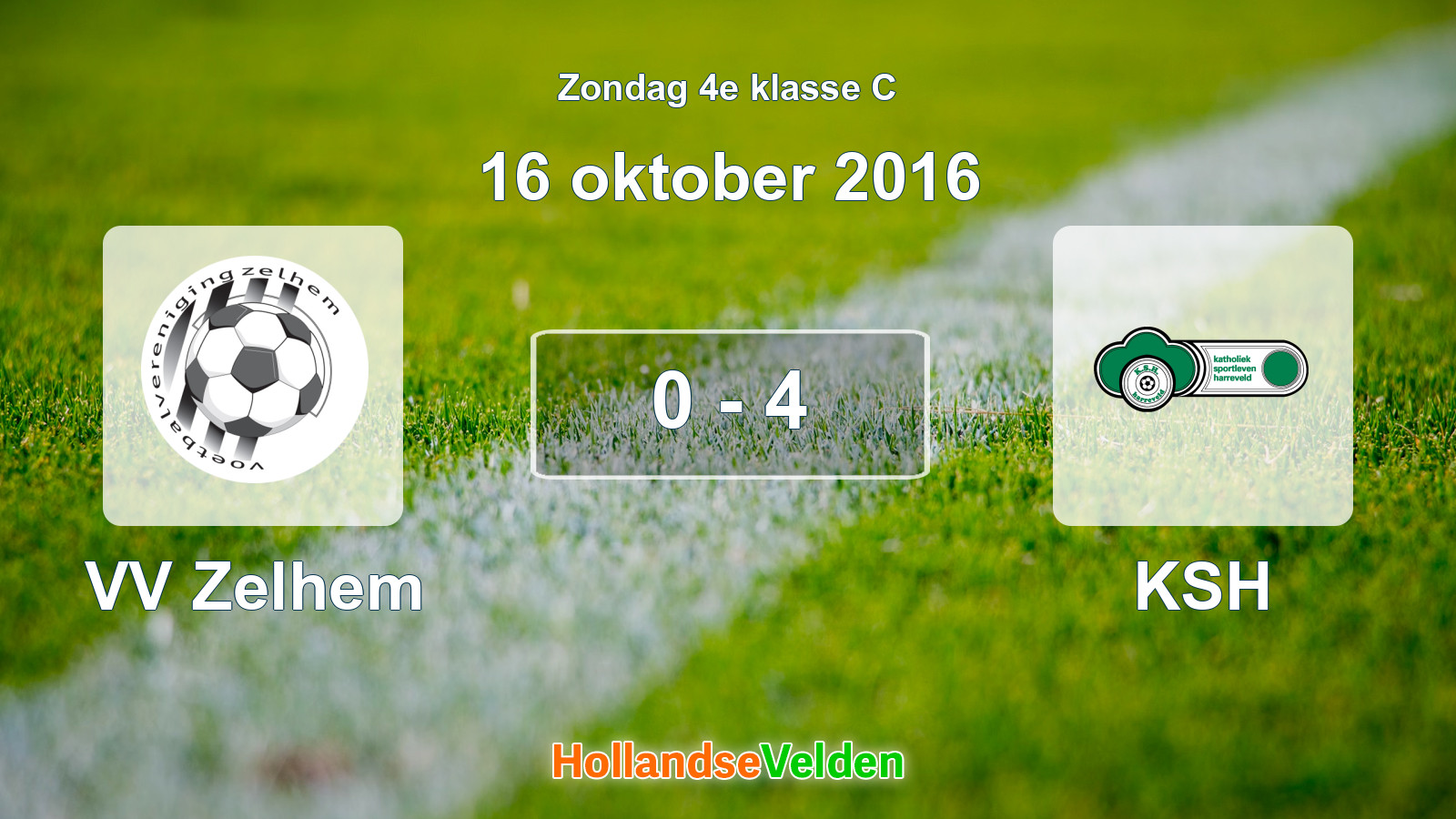 Gespeelde wedstrijd: VV Zelhem - KSH 0 - 4 (16 oktober 2016)