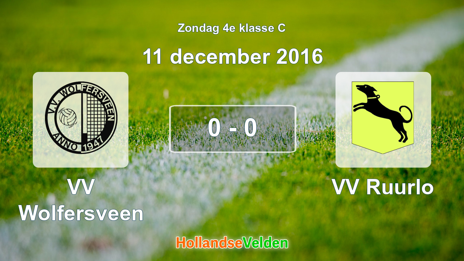 Gespeelde wedstrijd: VV Wolfersveen - VV Ruurlo 0 - 0 (11 december 2016)