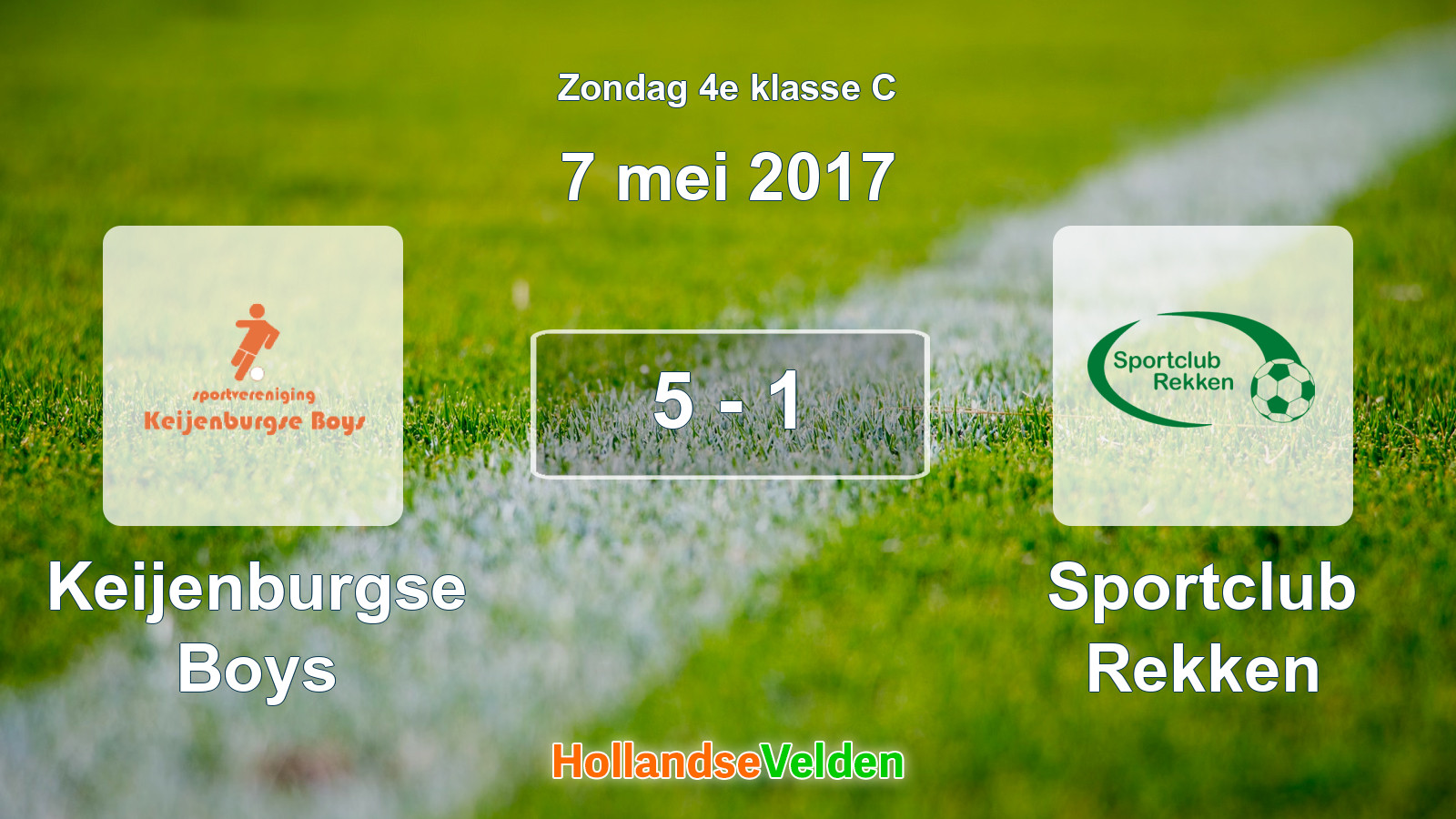 Gespeelde wedstrijd: Keijenburgse Boys - Sportclub Rekken 5 - 1 (7 mei 2017)