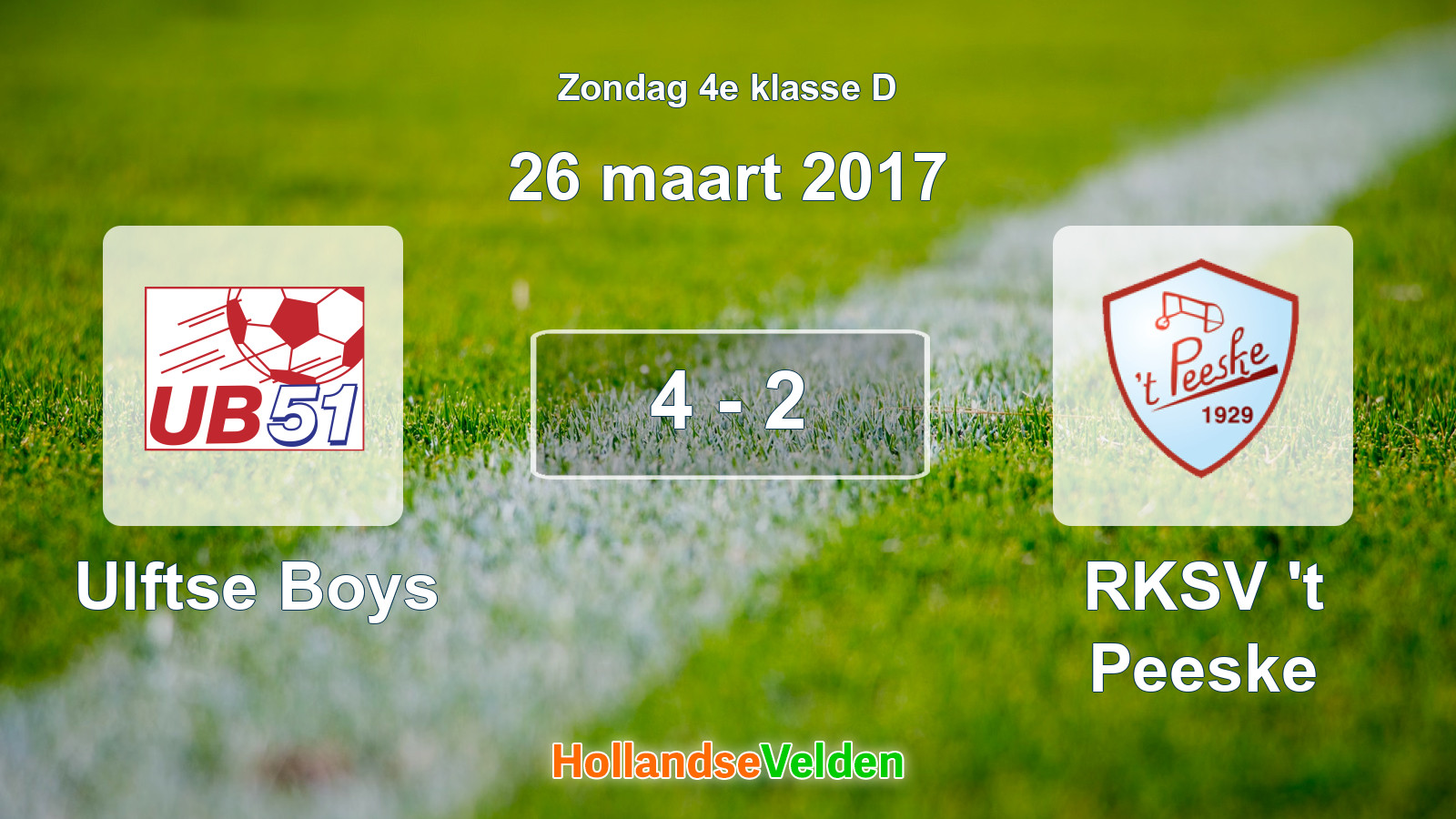 Gespeelde wedstrijd: Ulftse Boys - RKSV 't Peeske 4 - 2 (26 maart 2017)