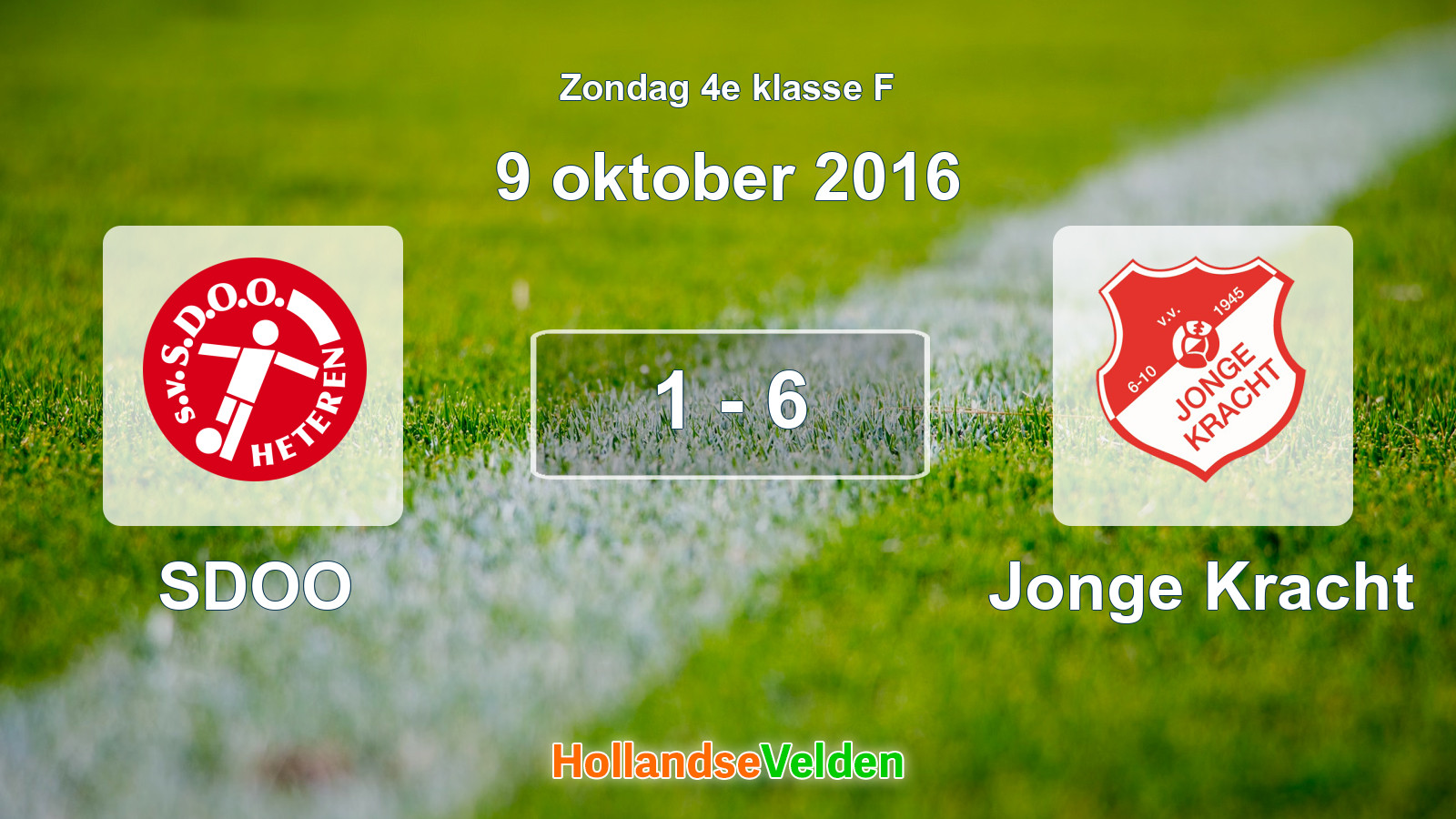 Gespeelde wedstrijd: SDOO - Jonge Kracht 1 - 6 (9 oktober 2016)