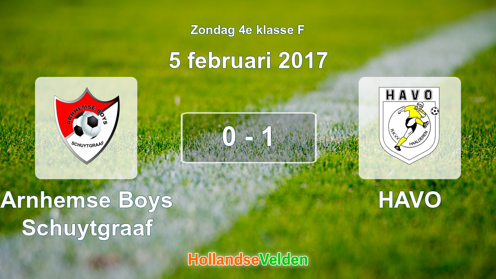 Gespeelde wedstrijd: Arnhemse Boys Schuytgraaf - HAVO 0 - 1 (5 februari 2017)